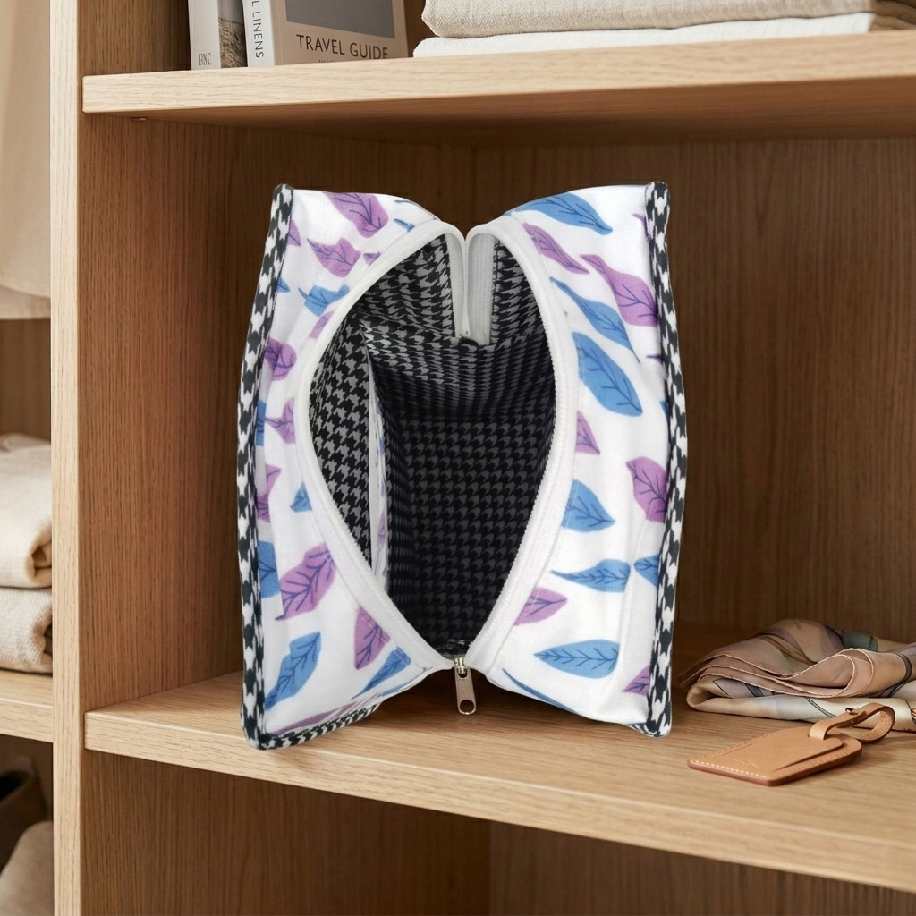 VIOLET BLUE MEADOW PRINT GRAND SHOE ZIP BOX