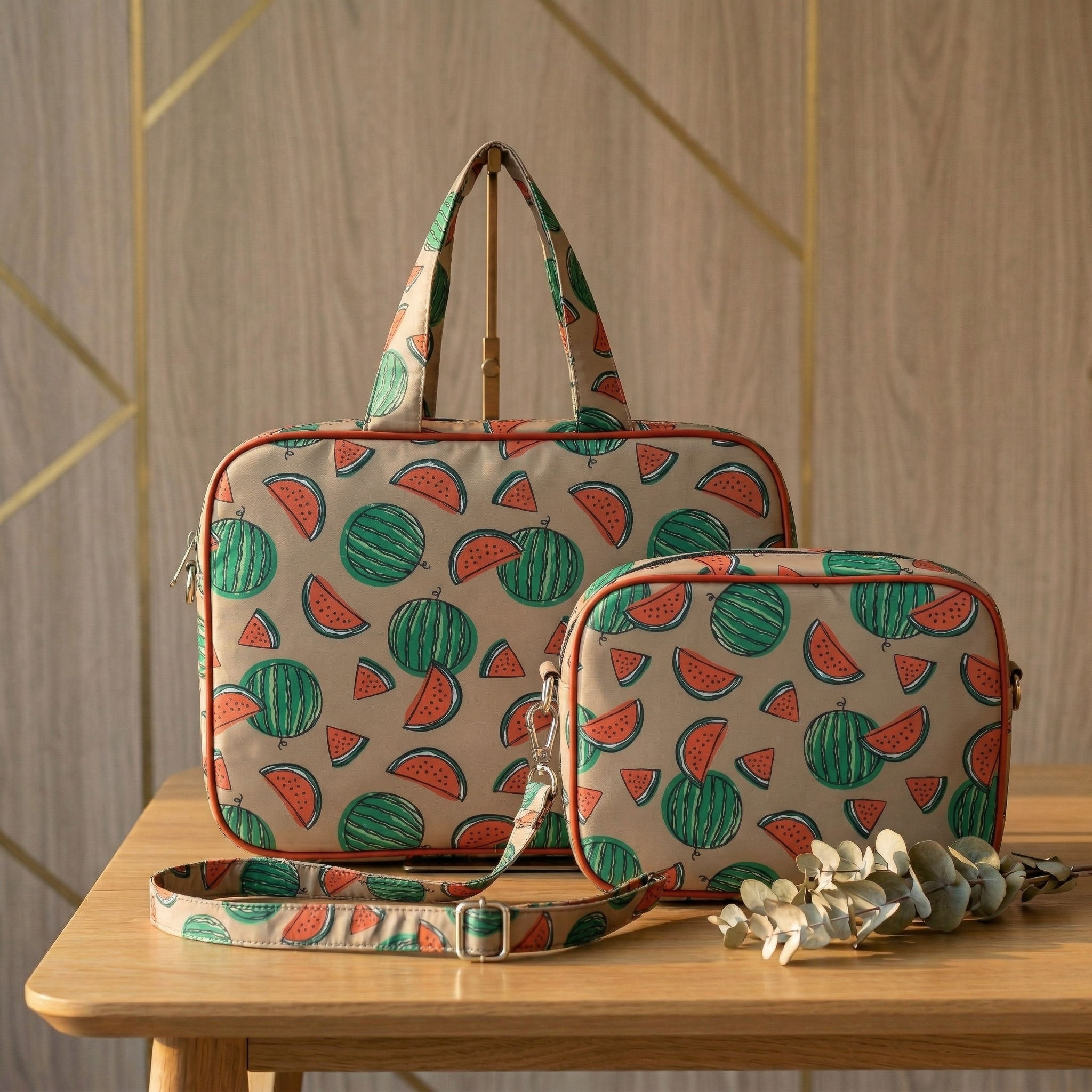 SUMMER MELON PRINT TRAVEL BAG