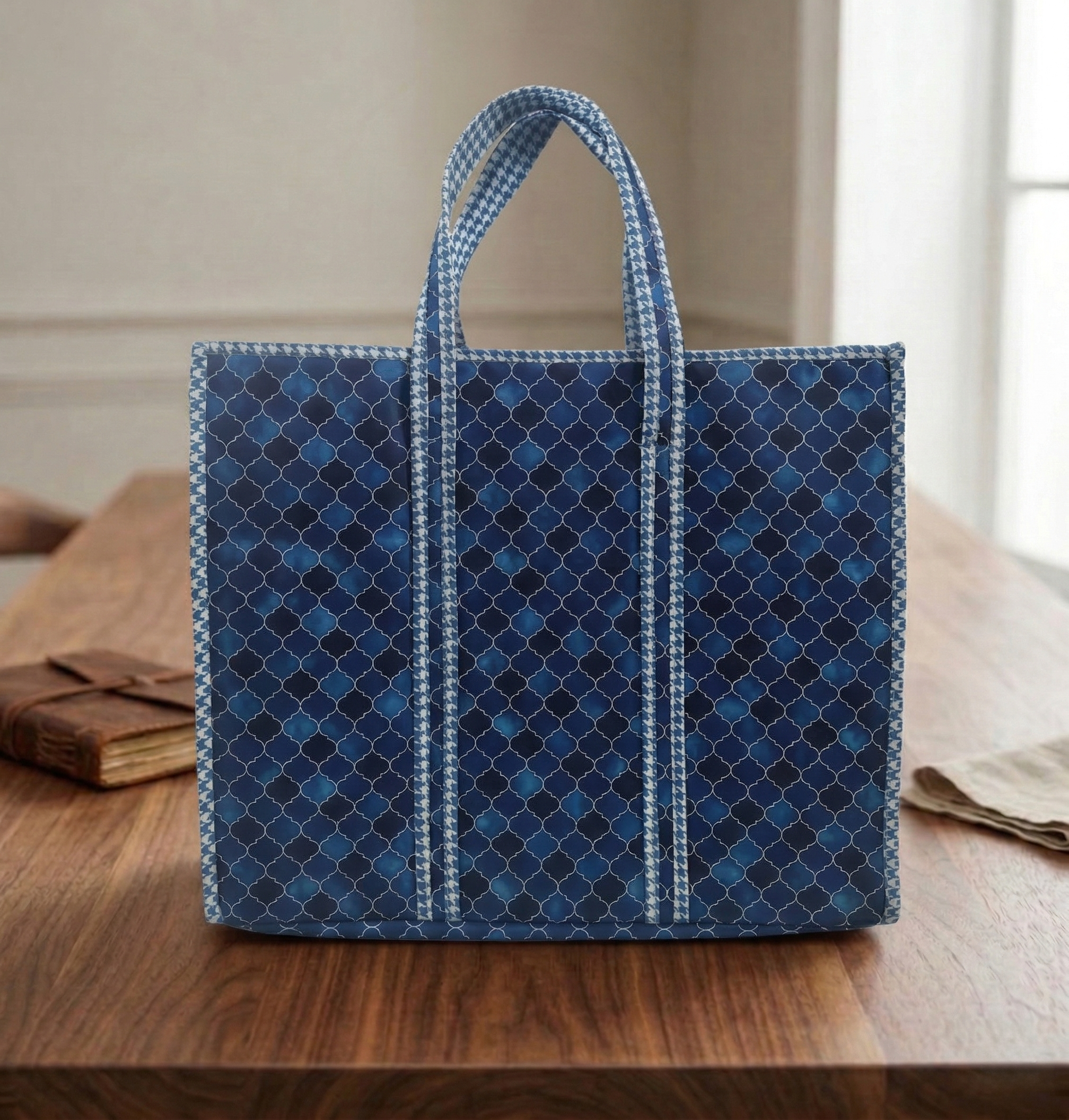 INDIGO MOSAIC PRINT Everyday Tote