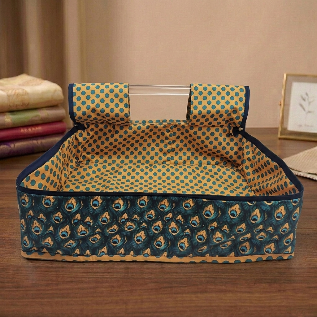 PEACOCK GLORY Print Grand Saree Organizer