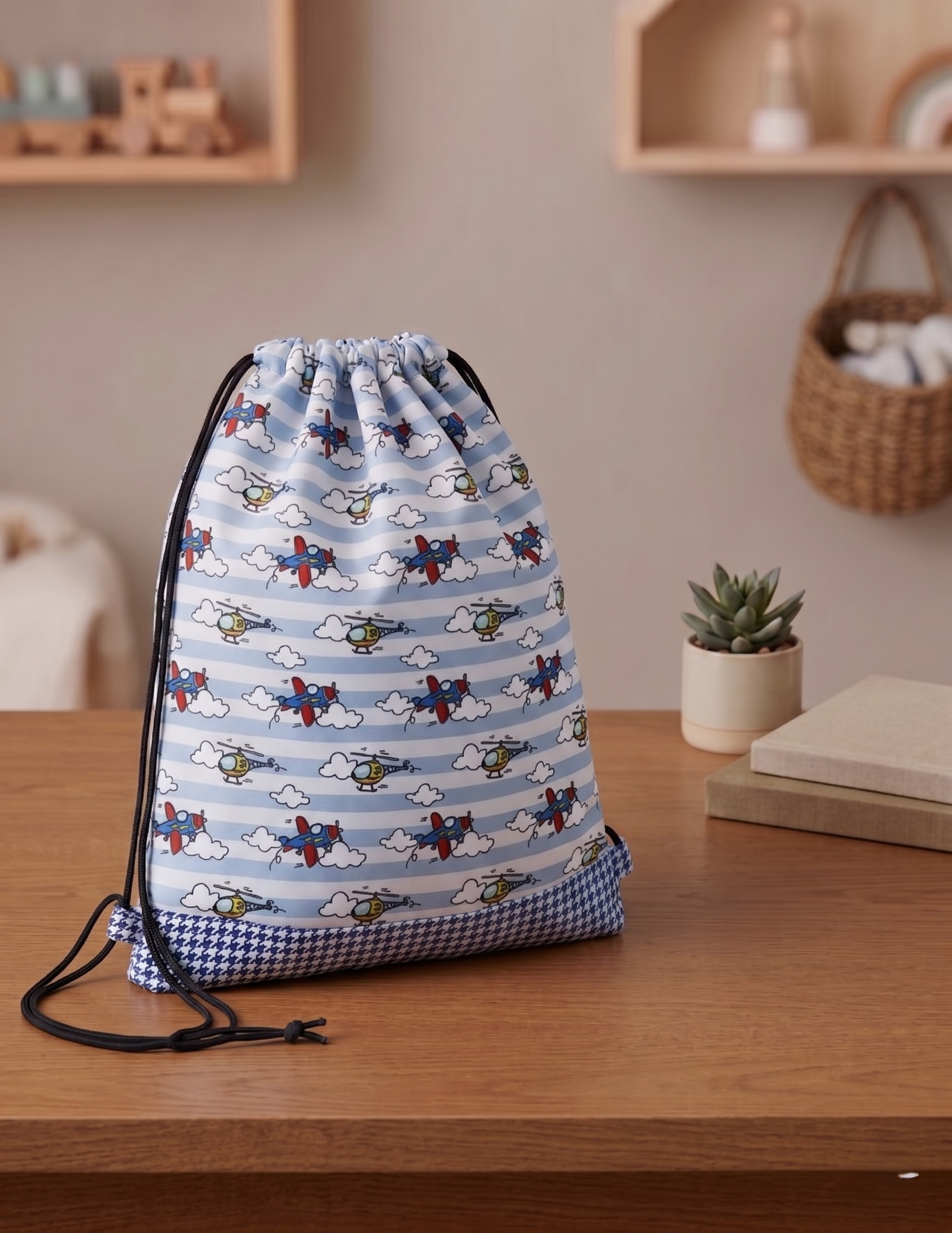 CLOUD CRUISERS PRINT DRAWSTRING BACKPACK