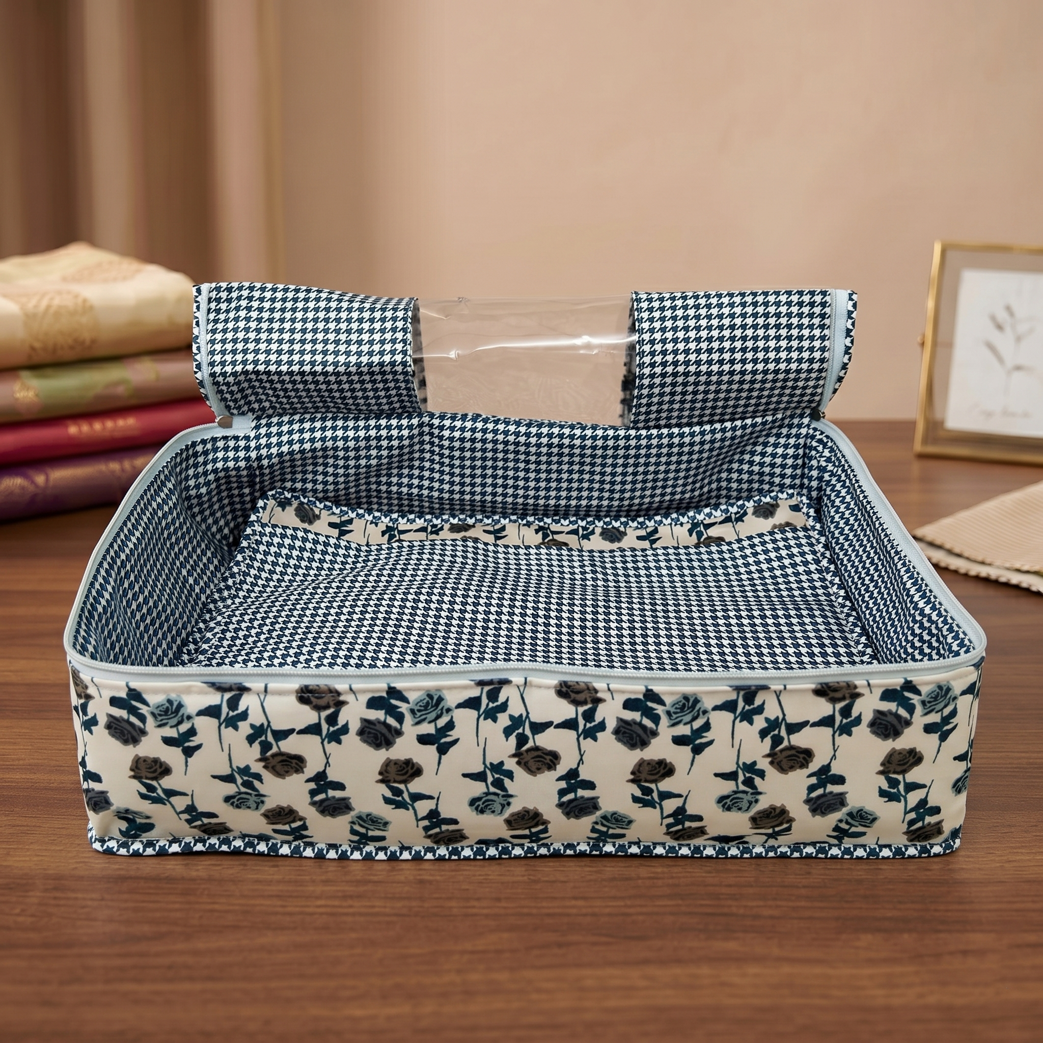 VINTAGE ROSE CHARM PRINT GRAND SAREE ORGANIZER