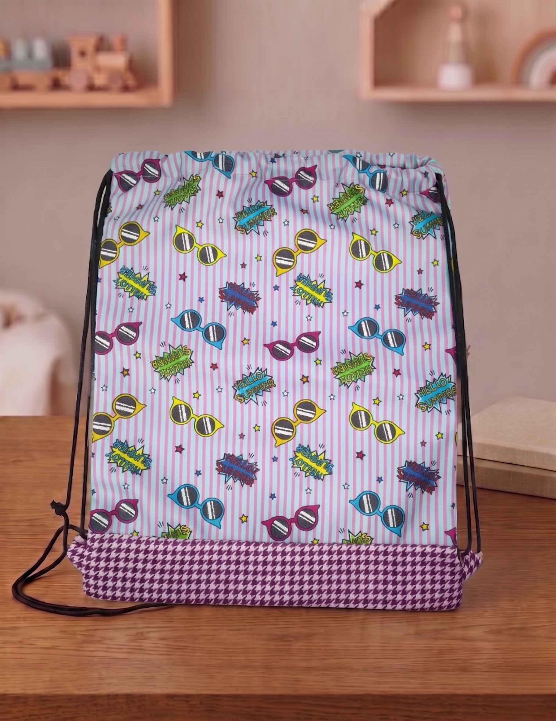 POP SUNGLASS PARTY DRAWSTRING BACKPACK