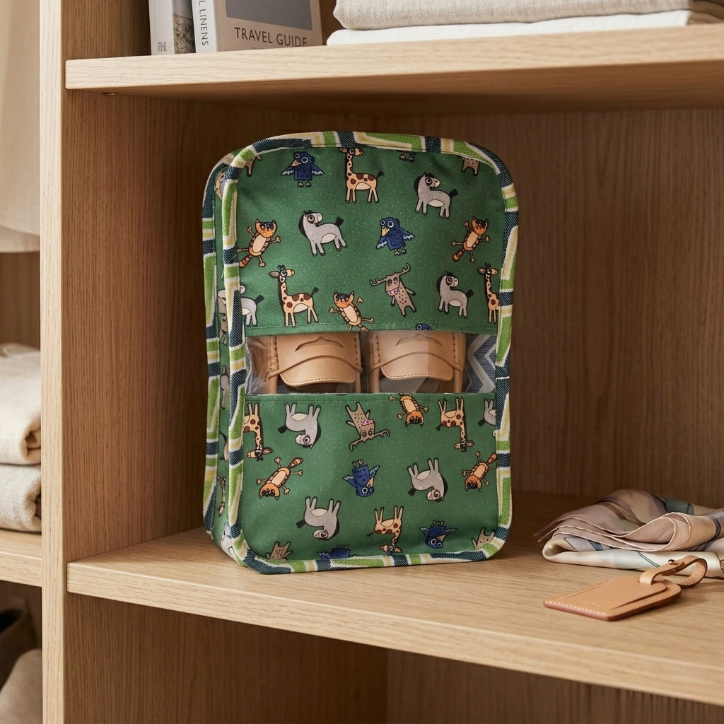 FOREST FRIENDS PRINT Grand Shoe Zip Box