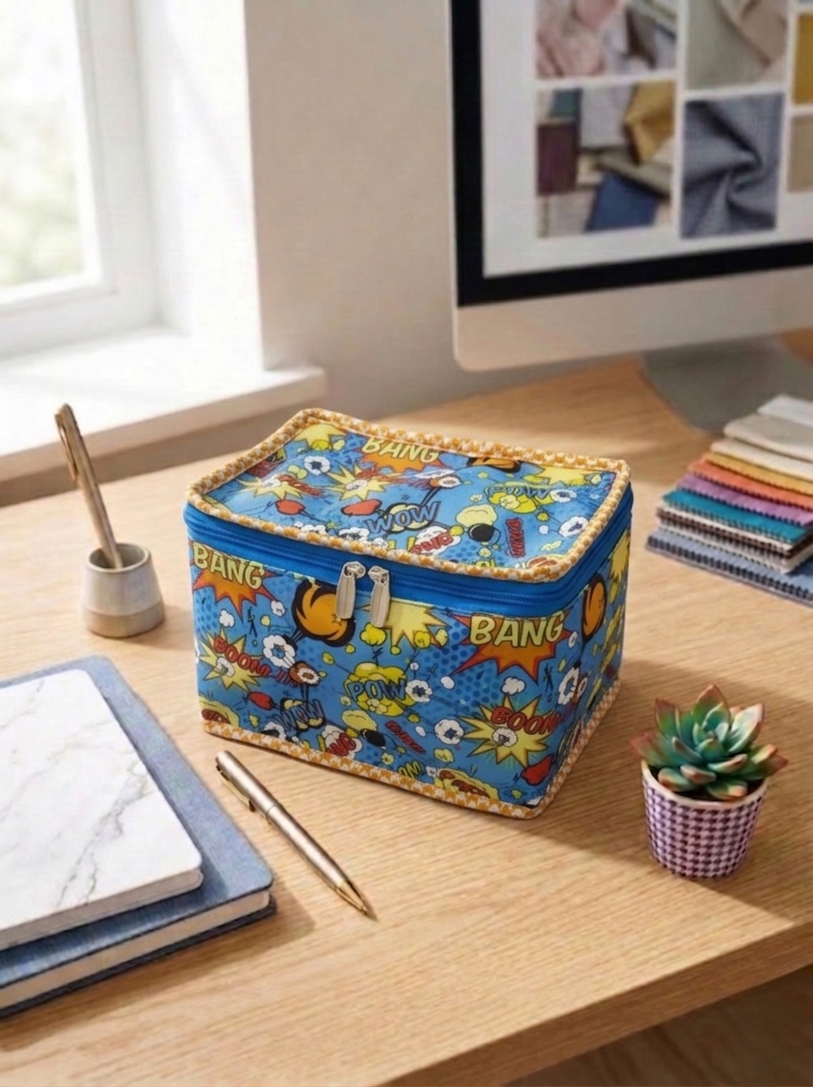 COMIC BOOK PRINT JEWELLERY POUCH ORGANISER