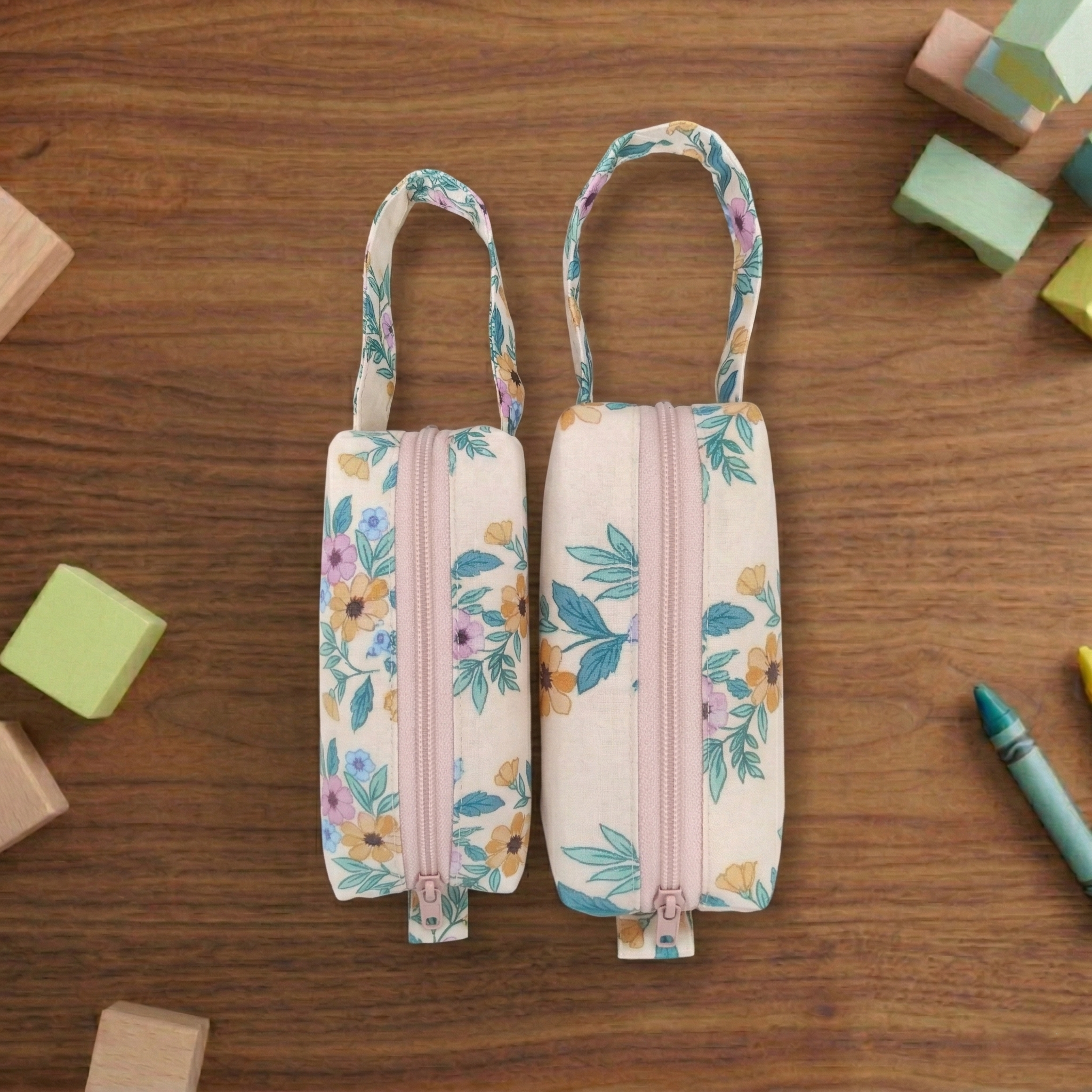 SUNRISE PETALS PRINT SMALL DUO POUCH SET