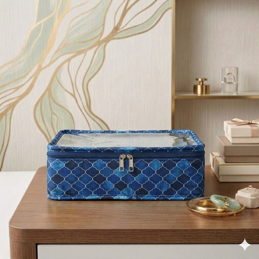 INDIGO MOSAIC PRINT SMART BANGLE ORGANIZER