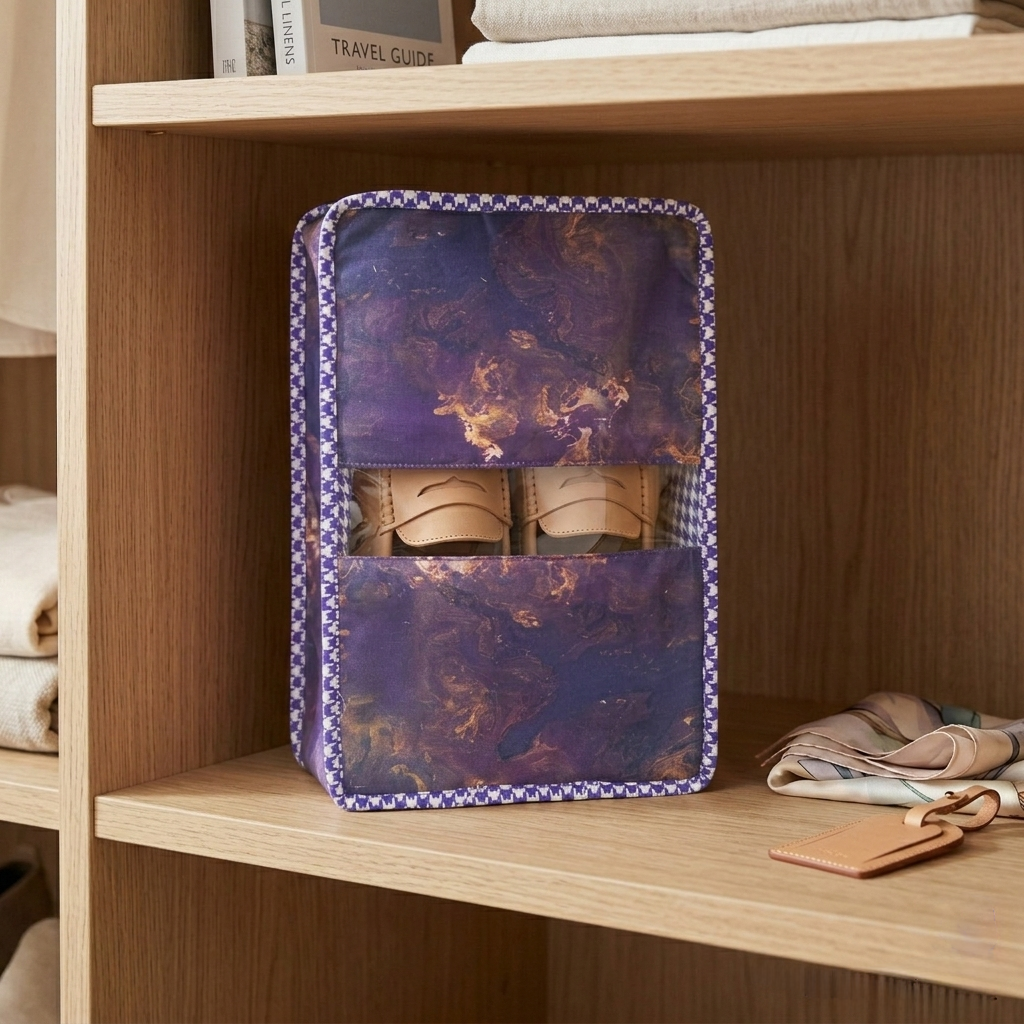 COSMIC MARBLE PRINT GRAND SHOE ZIP BOX