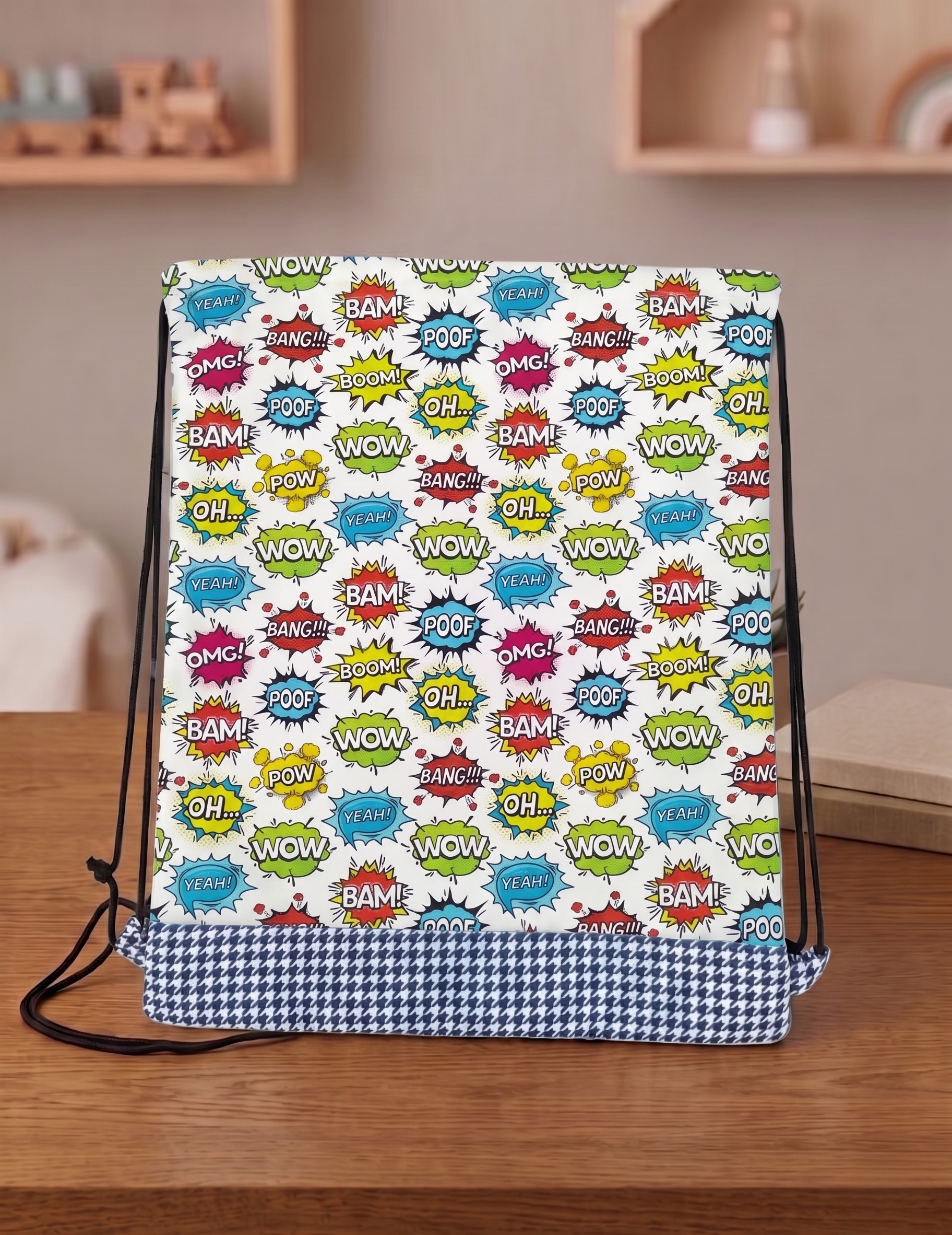 BAM BOOM BUBBLES PRINT DRAWSTRING BACKPACK