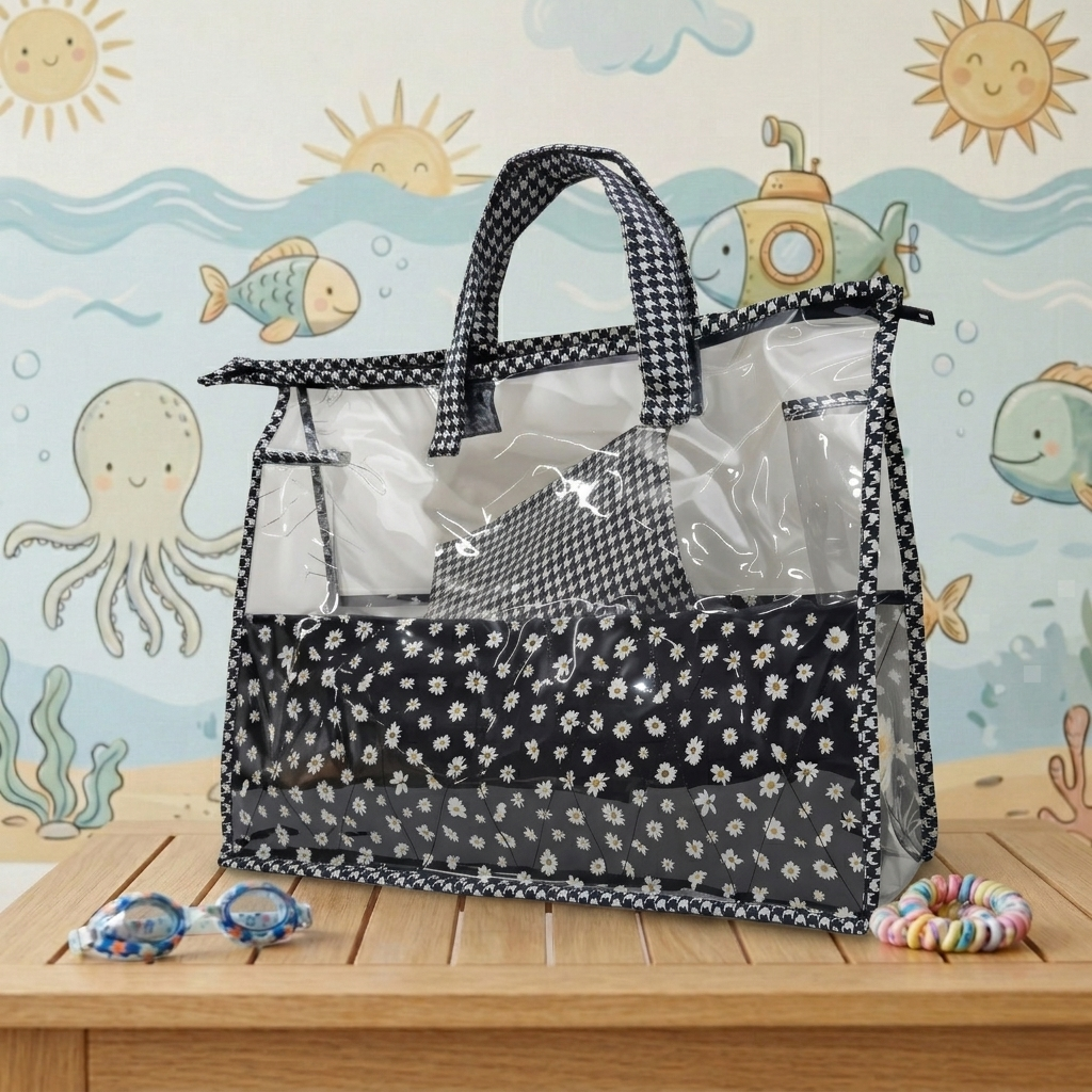 MIDNIGHT DAISY PRINT  Swimming Bag