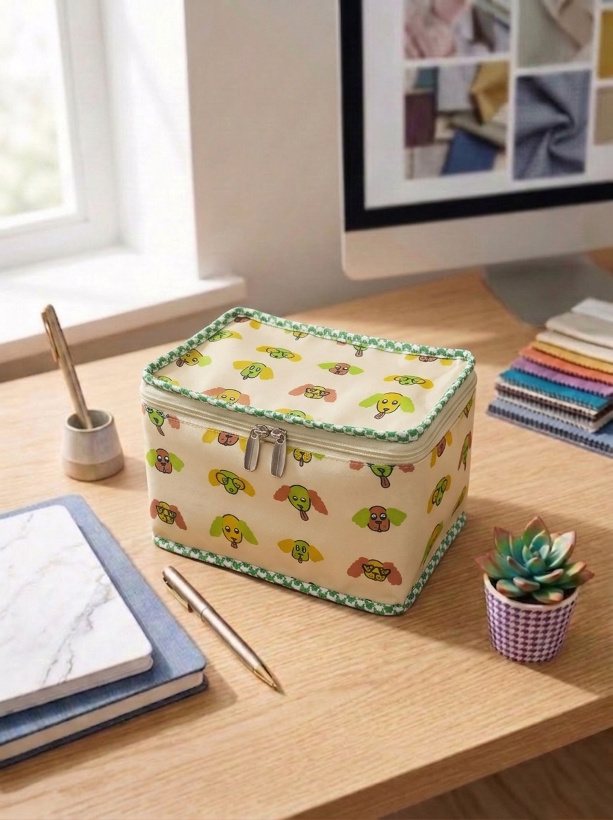 PUPPY FACES PRINT JEWELLERY POUCH ORGANISER