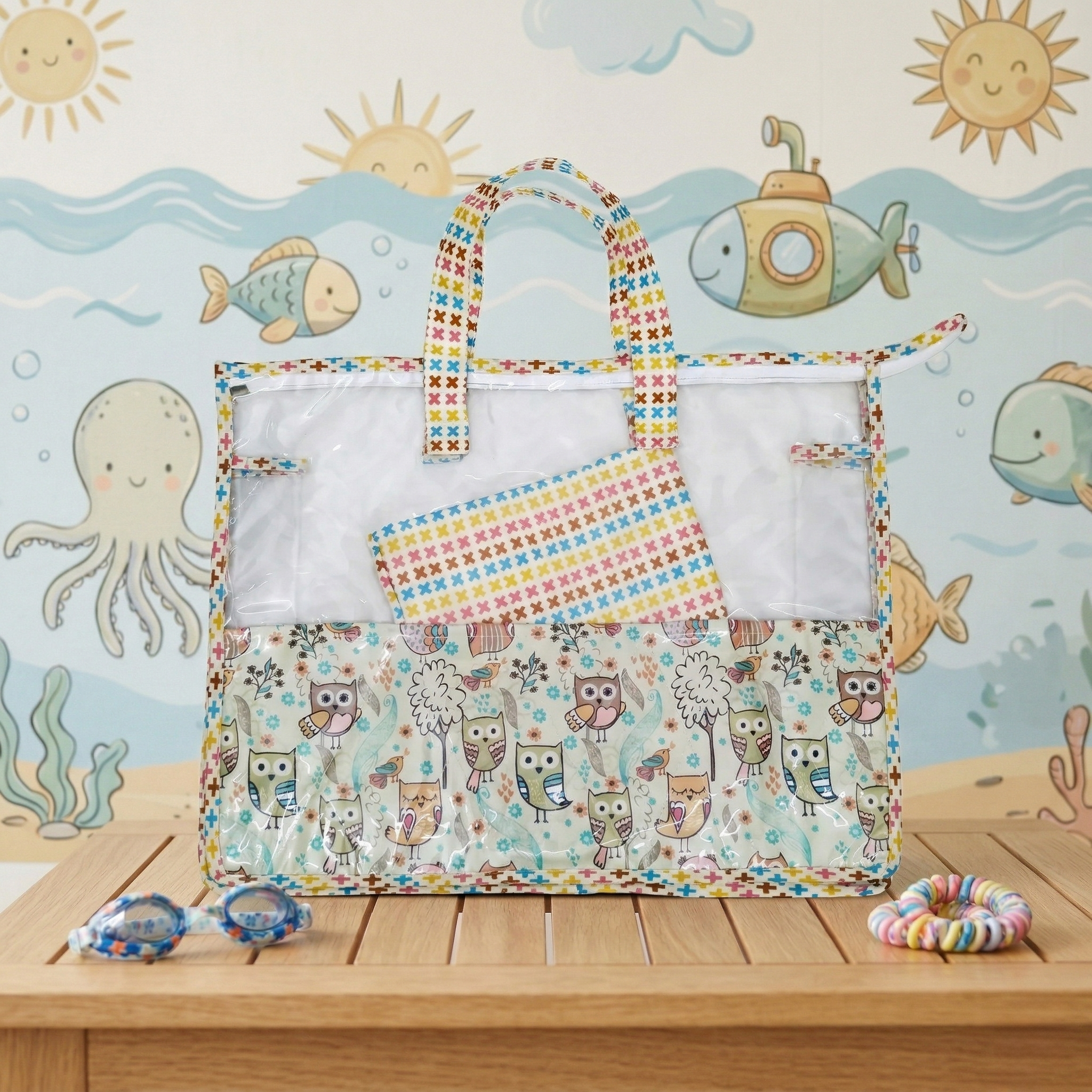 OWL MEADOW PRINT SWIMMING BAG