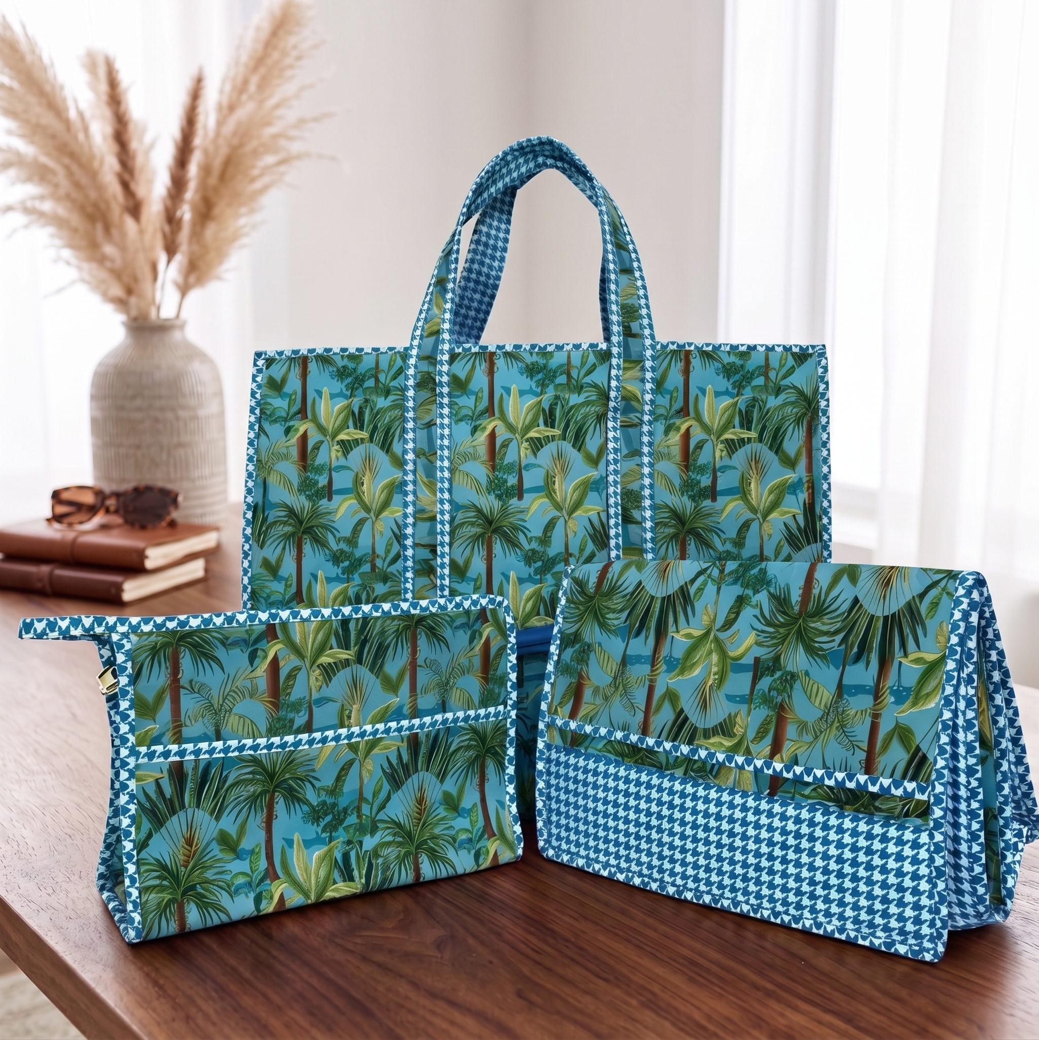 SCARLET DITSY GARDEN TOTE BAG SET