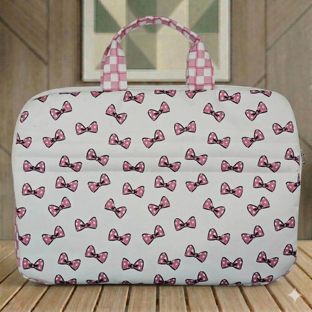 Classy Bow Print Laptop Bag