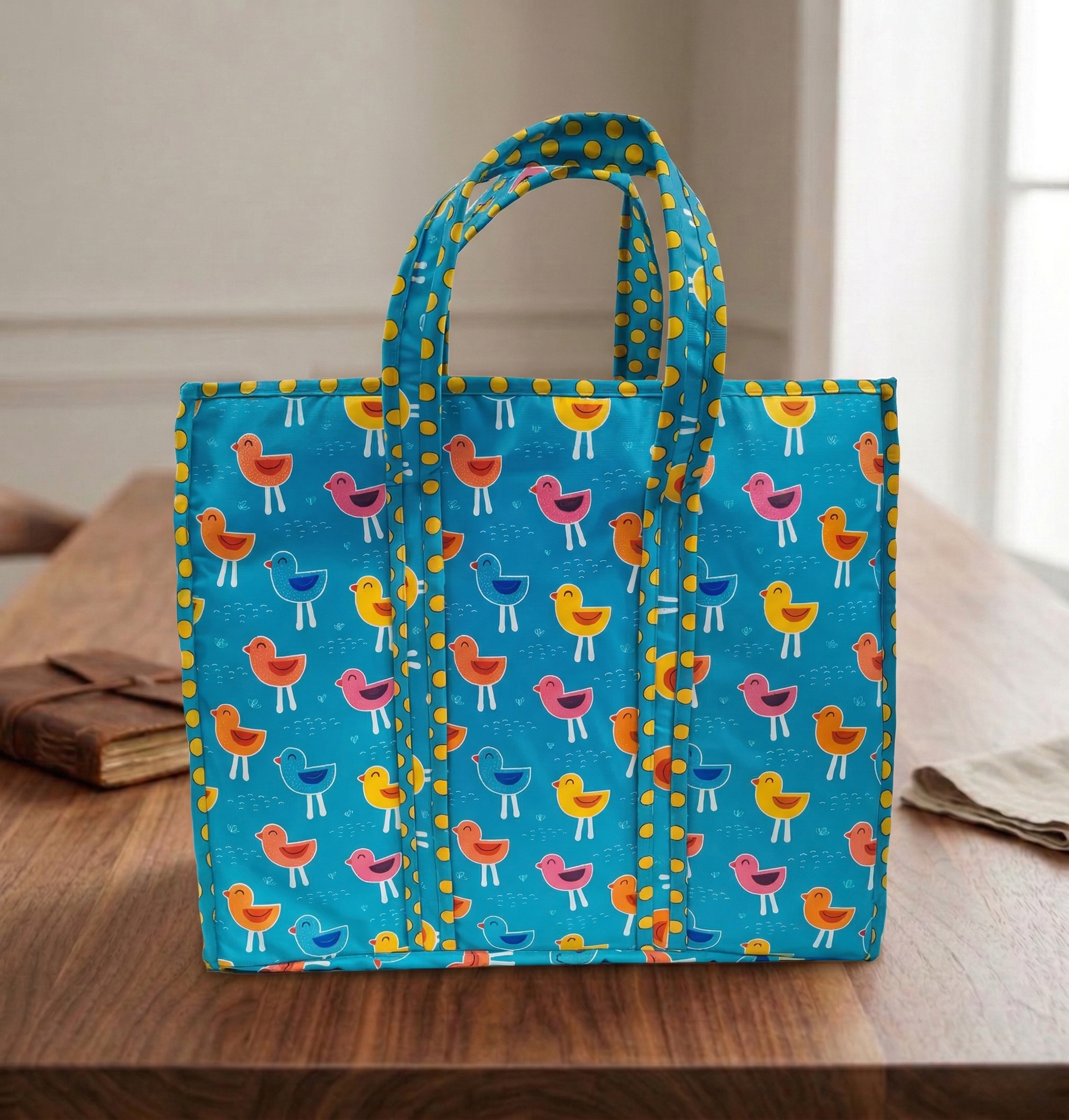 PLAYFUL BIRDS PRINT Everyday Tote
