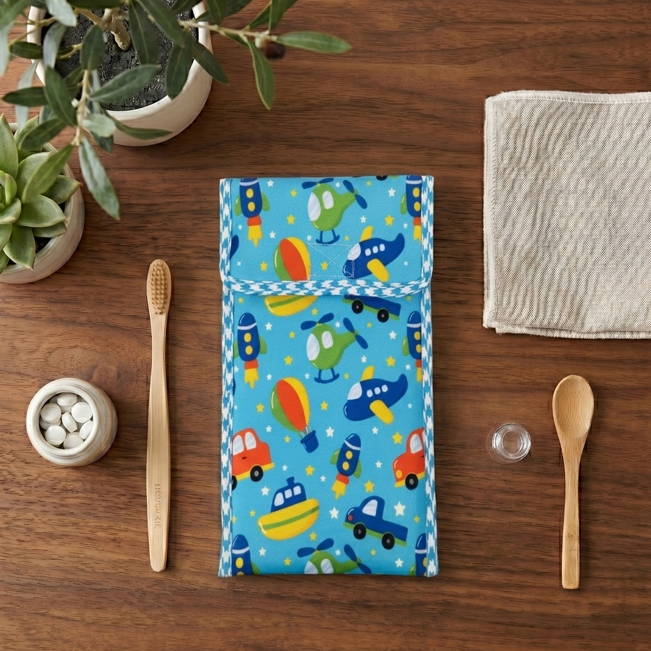 BLUE SKY TRAFFIC PRINT  TRAVEL DENTAL KIT