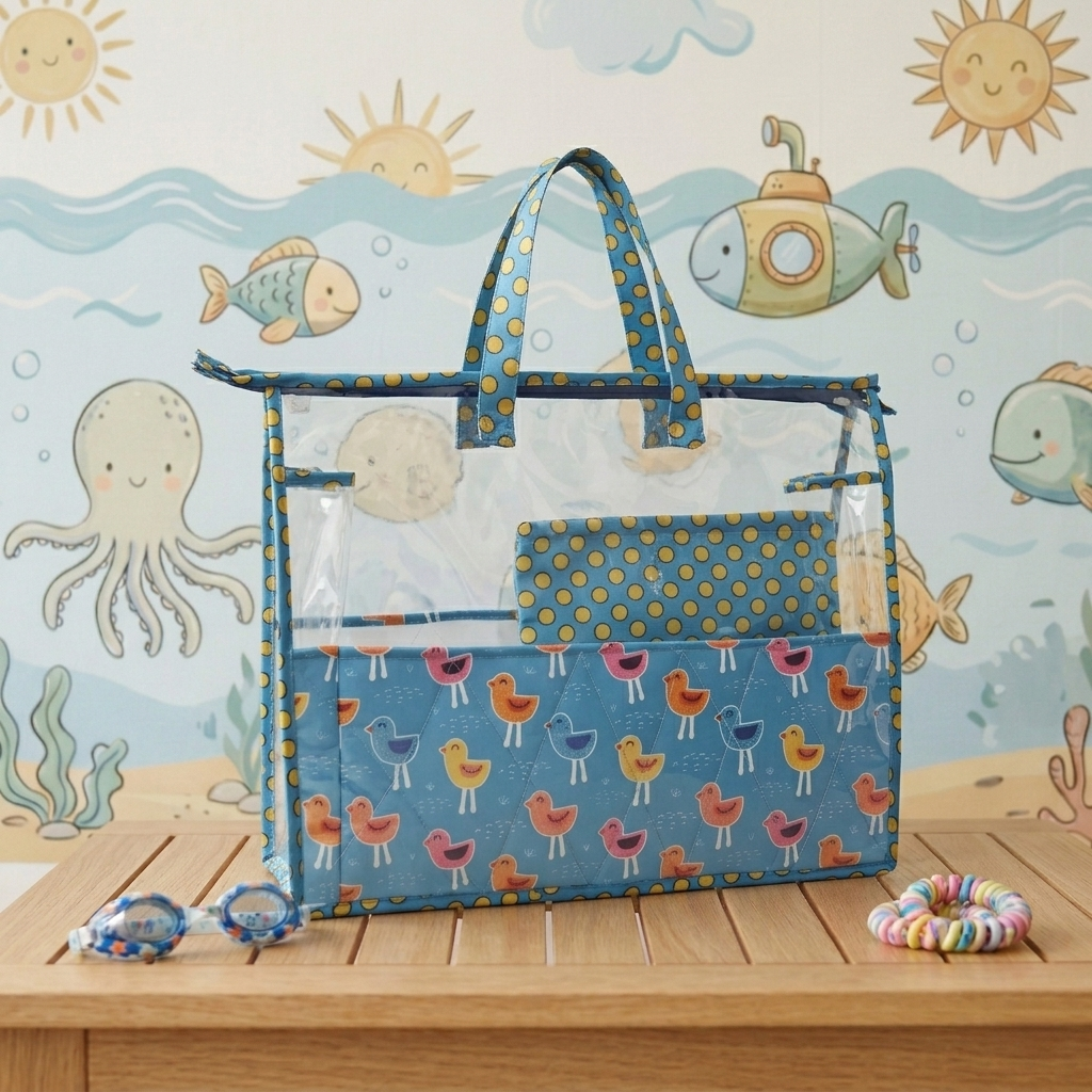 PLAYFUL BIRDS PRINT Swimming Bag