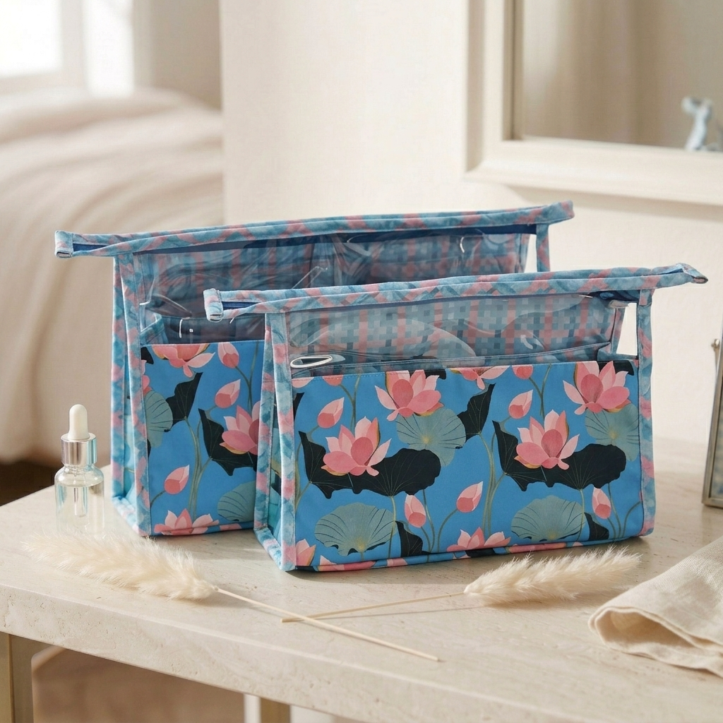 PADMA PICHWAI PRINT TRAVEL MAKEUP POUCH SET