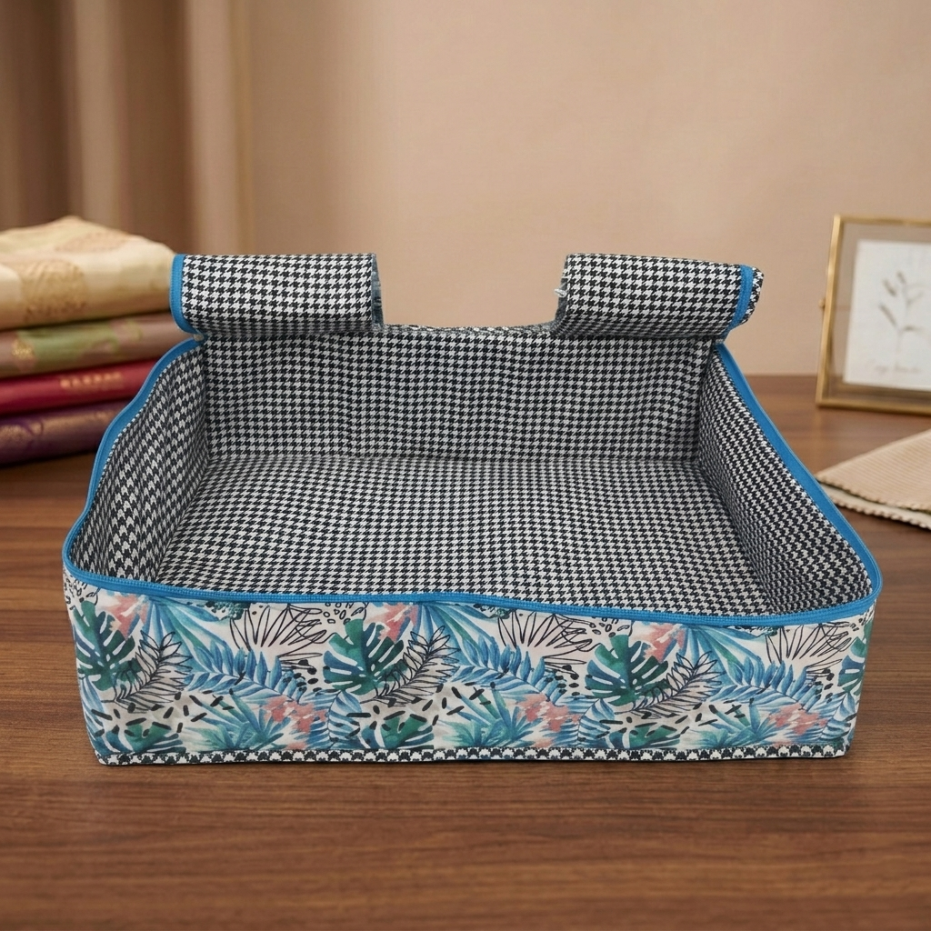 TROPICAL TEAL JAM PRINT GRAND SAREE ORGANIZER