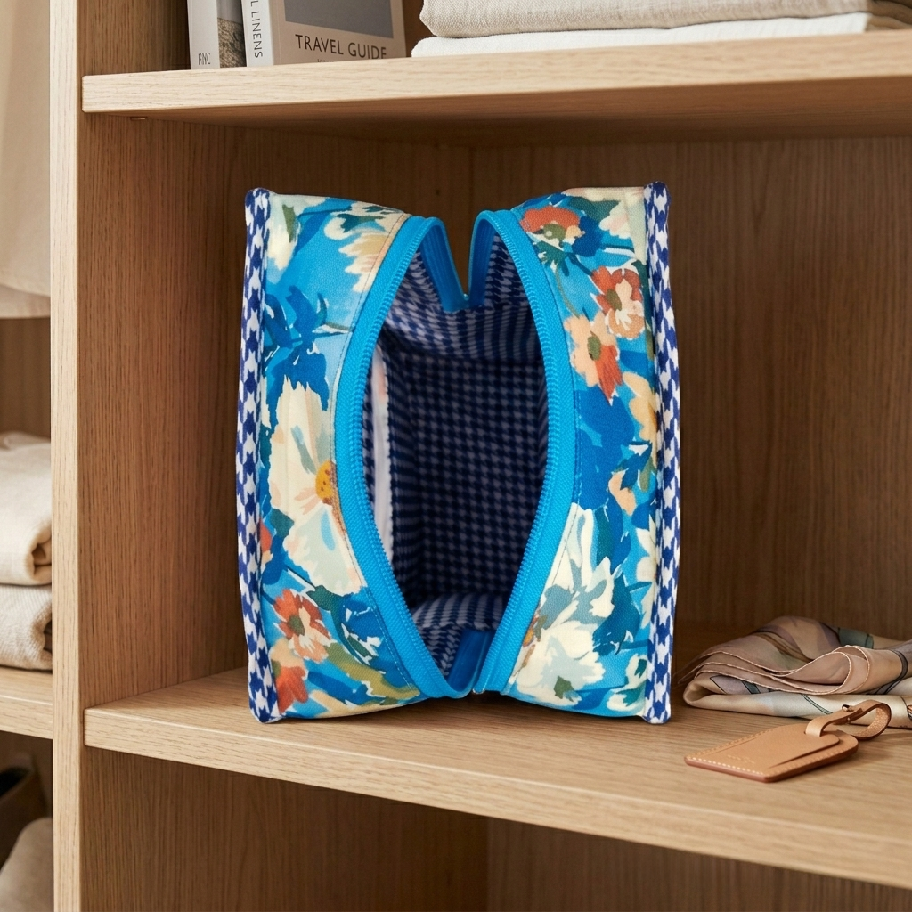 AZURE BLOOM PRINT GRAND SHOE ZIP BOX
