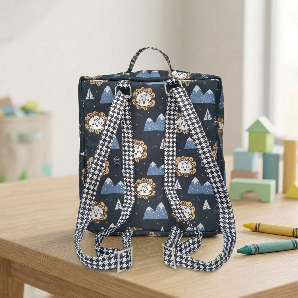 HAPPY LION MOUNTAINS PRINT KIDS BACKPACK