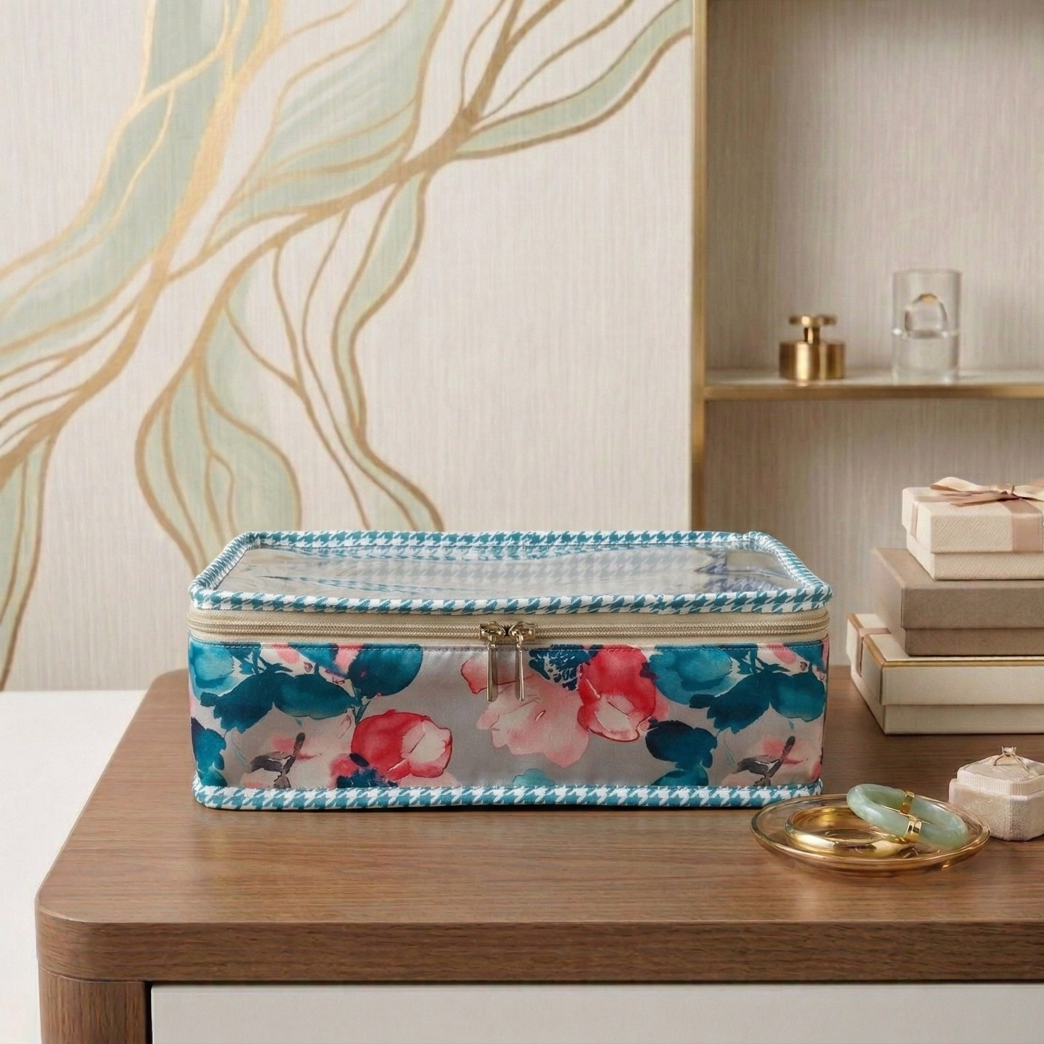 AQUA ROSE PRINT SMART BANGLE ORGANIZER