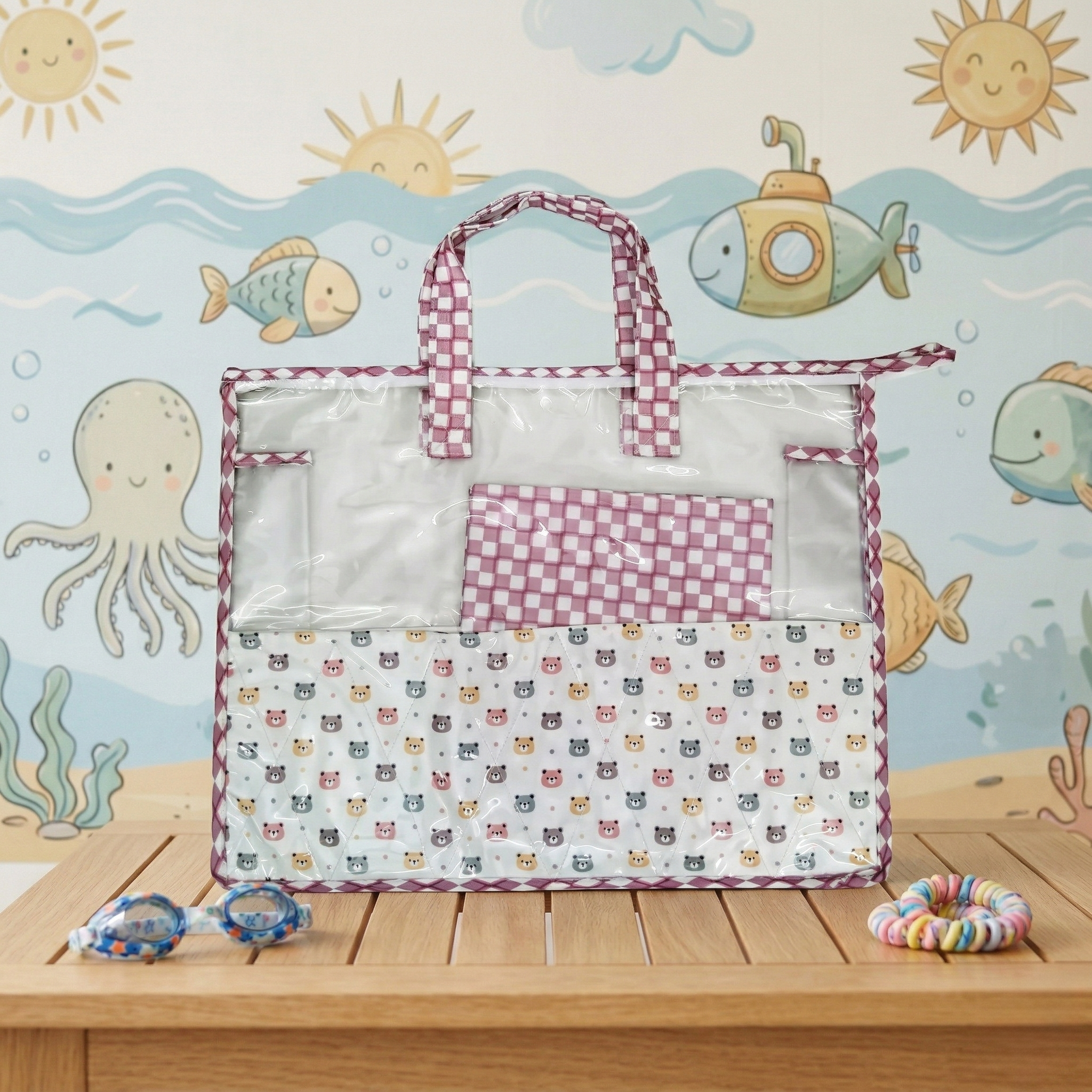 PANDA-PATCH PRINT SWIMMING BAG