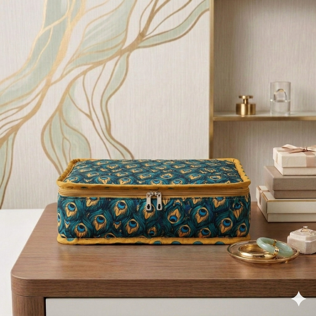 PEACOCK GLORY PRINT SMART BANGLE ORGANIZER