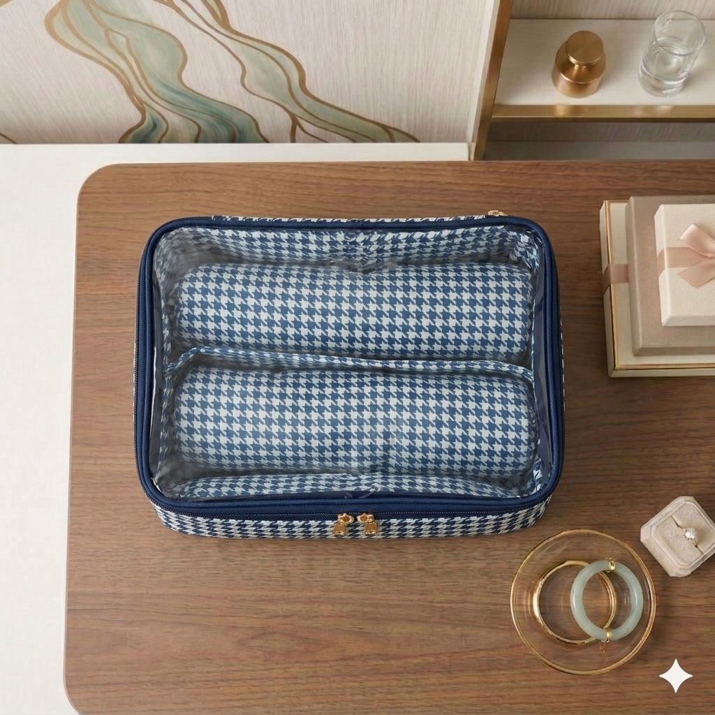 INDIGO MOSAIC PRINT SMART BANGLE ORGANIZER