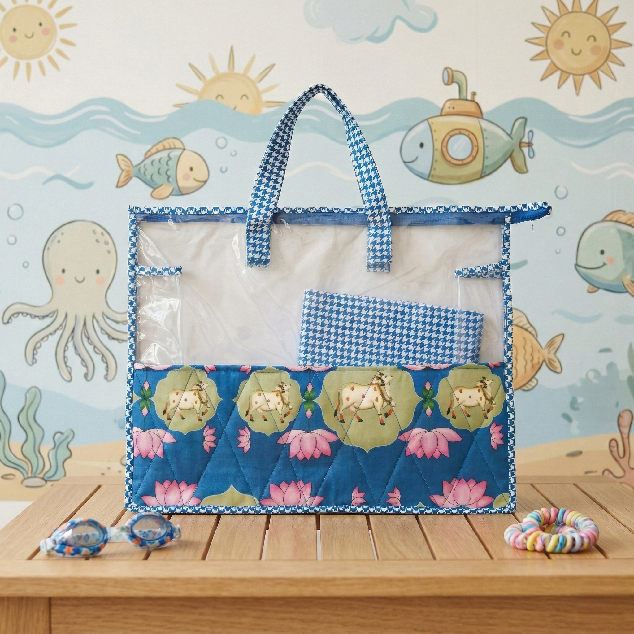 FLORAL COW PRINT SWIMMING BAG
