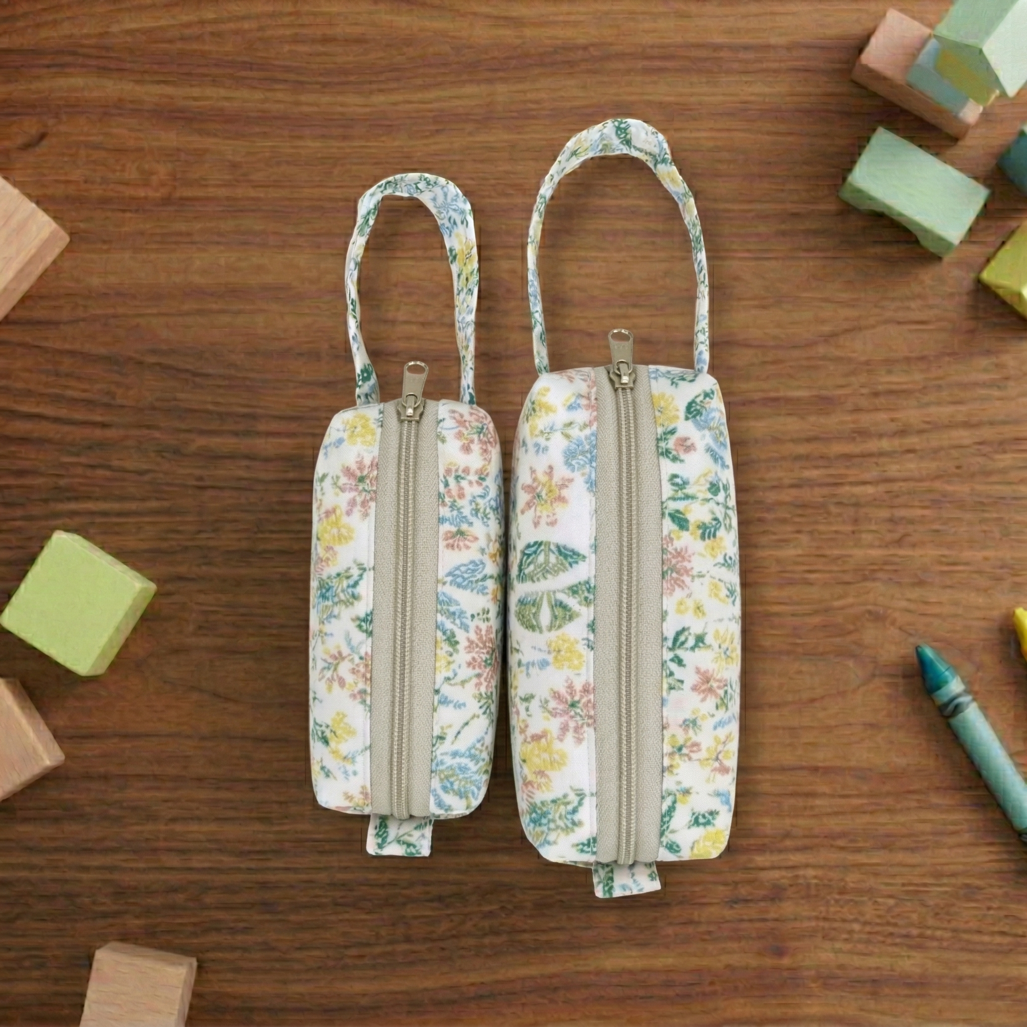 VINTAGE FLORAL PRINT SMALL DUO POUCH SET