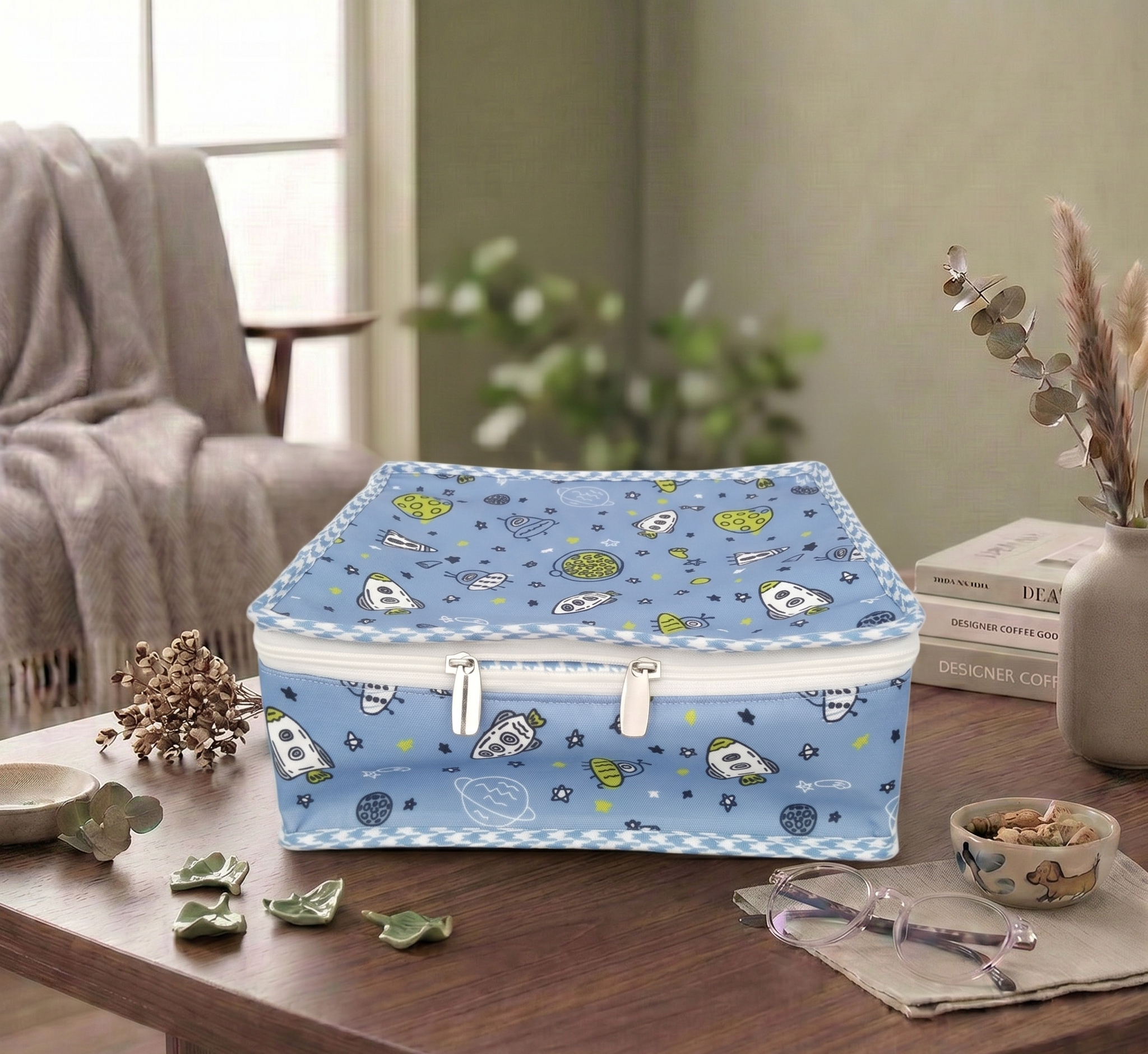 SPACE BUDDIES PRINT MULTIPURPOSE JEWELRY ORGANIZER SET