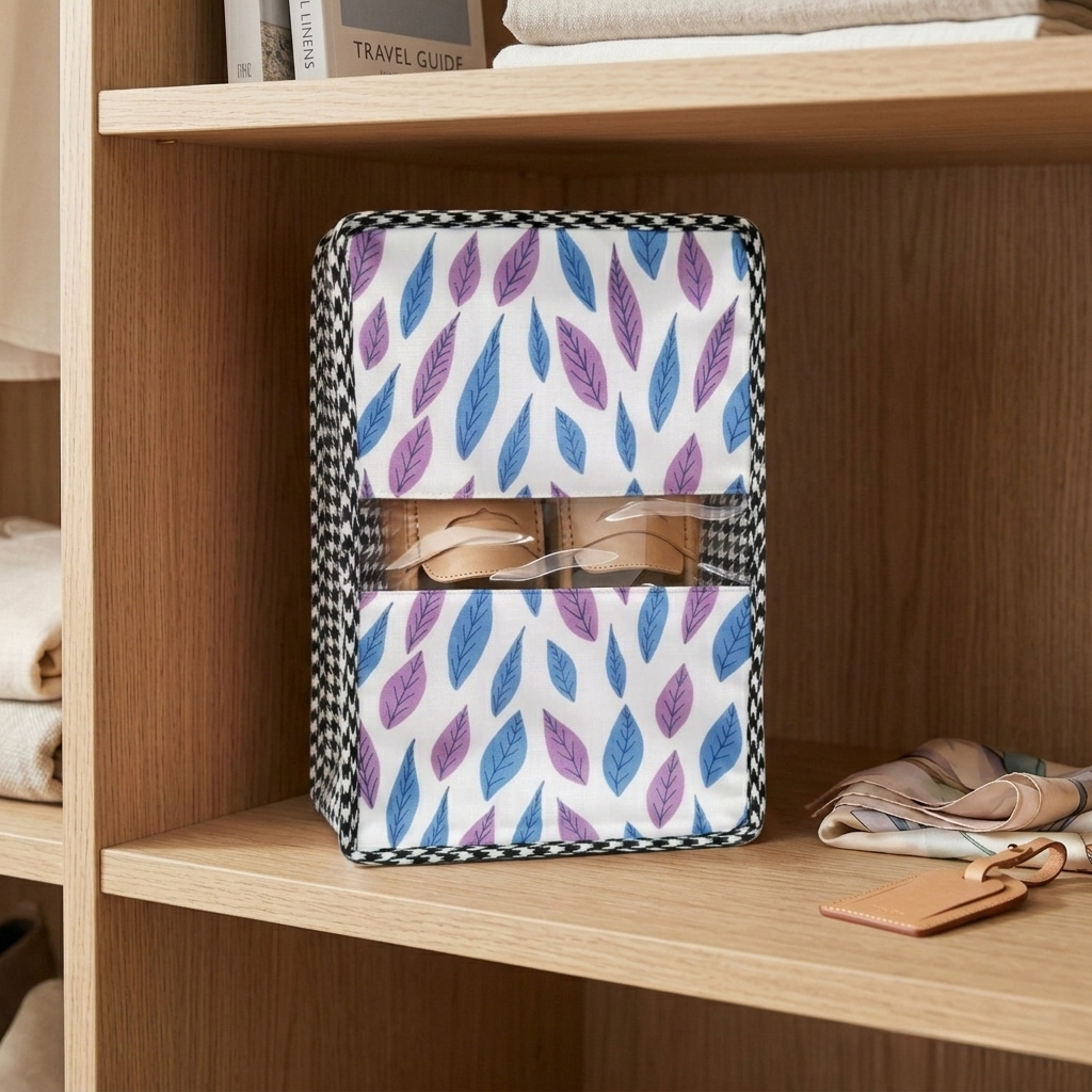 VIOLET BLUE MEADOW PRINT GRAND SHOE ZIP BOX