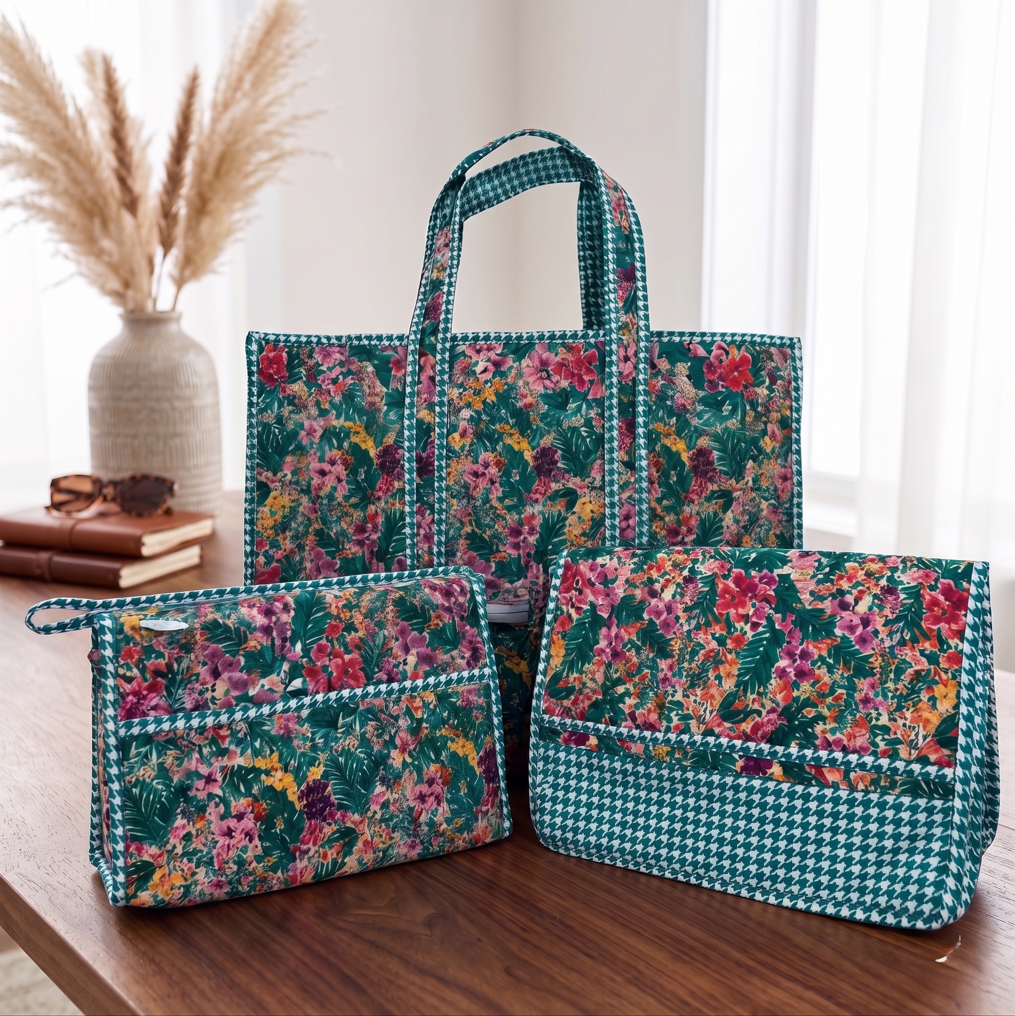 EMERALD GARDEN PARTY TOTE BAG SET