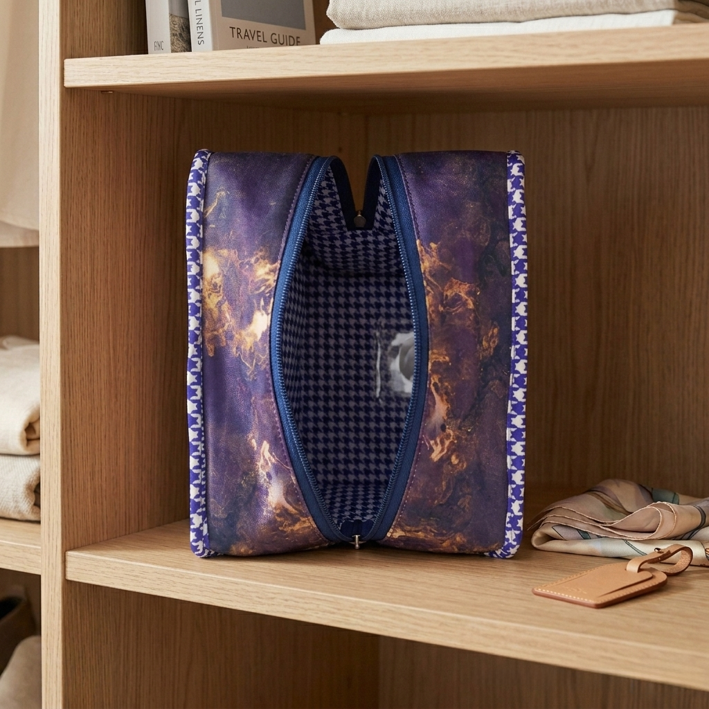 COSMIC MARBLE PRINT GRAND SHOE ZIP BOX