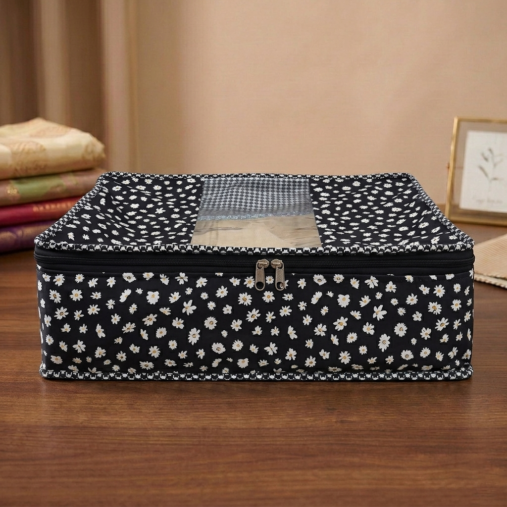 MIDNIGHT DAISY Print Grand Saree Organizer
