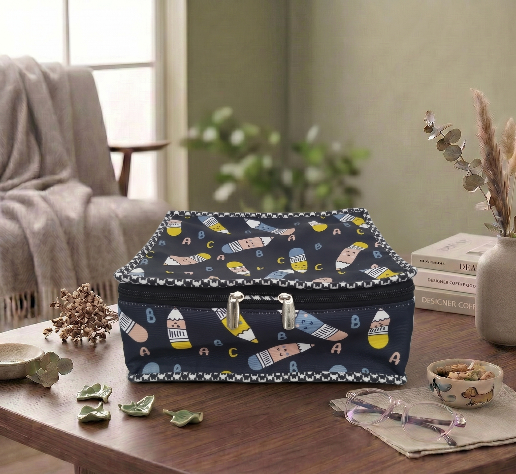 ABC DOODLE PRINT MULTIPURPOSE JEWELRY ORGANIZER SET