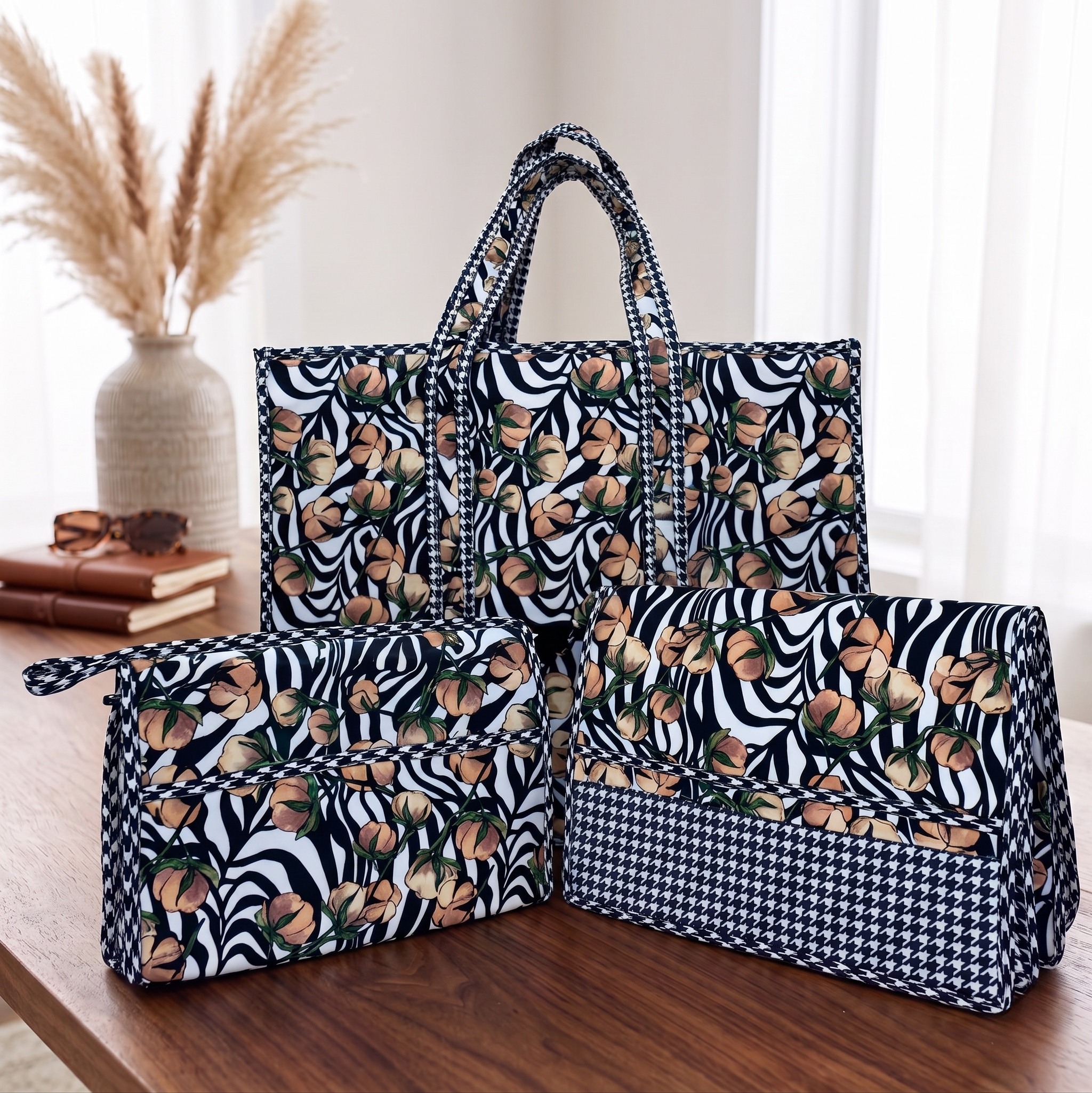 SAVANNA SAFARI BLOOM TOTE BAG SET