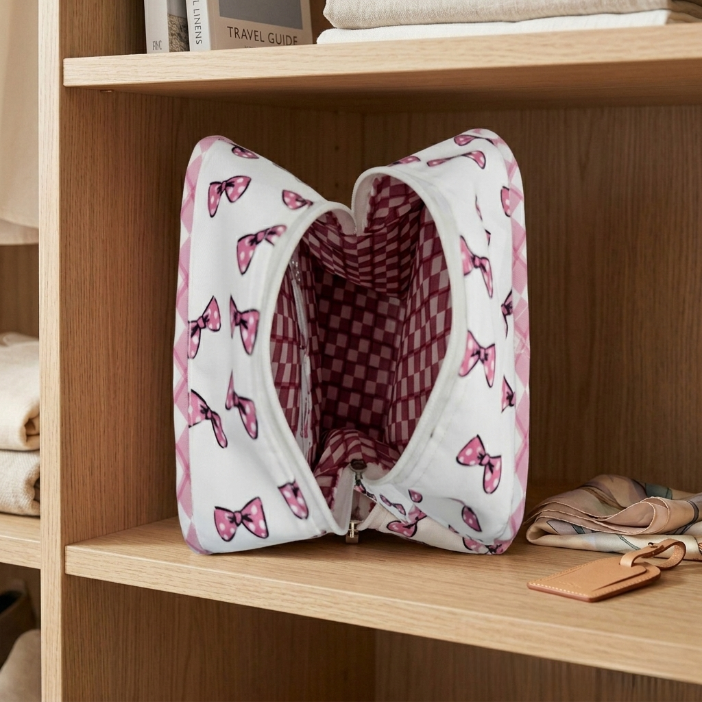 Classy Bow Print Grand Shoe Zip Box