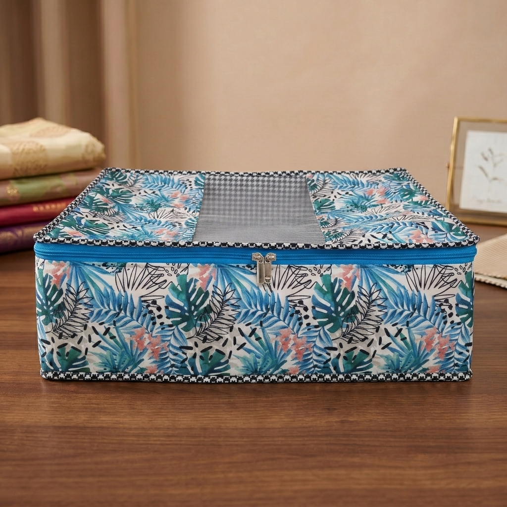 TROPICAL TEAL JAM PRINT GRAND SAREE ORGANIZER