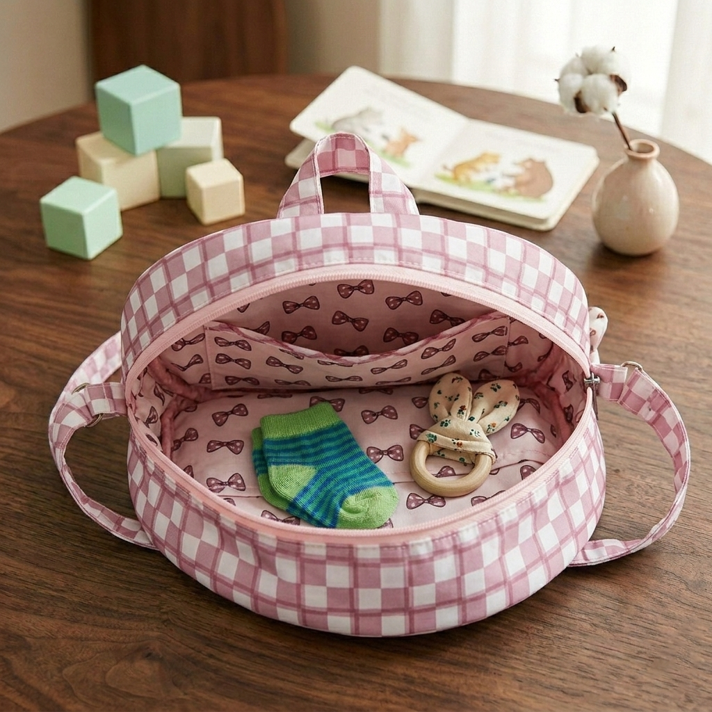 Classy Bow Print Toddler Backpack