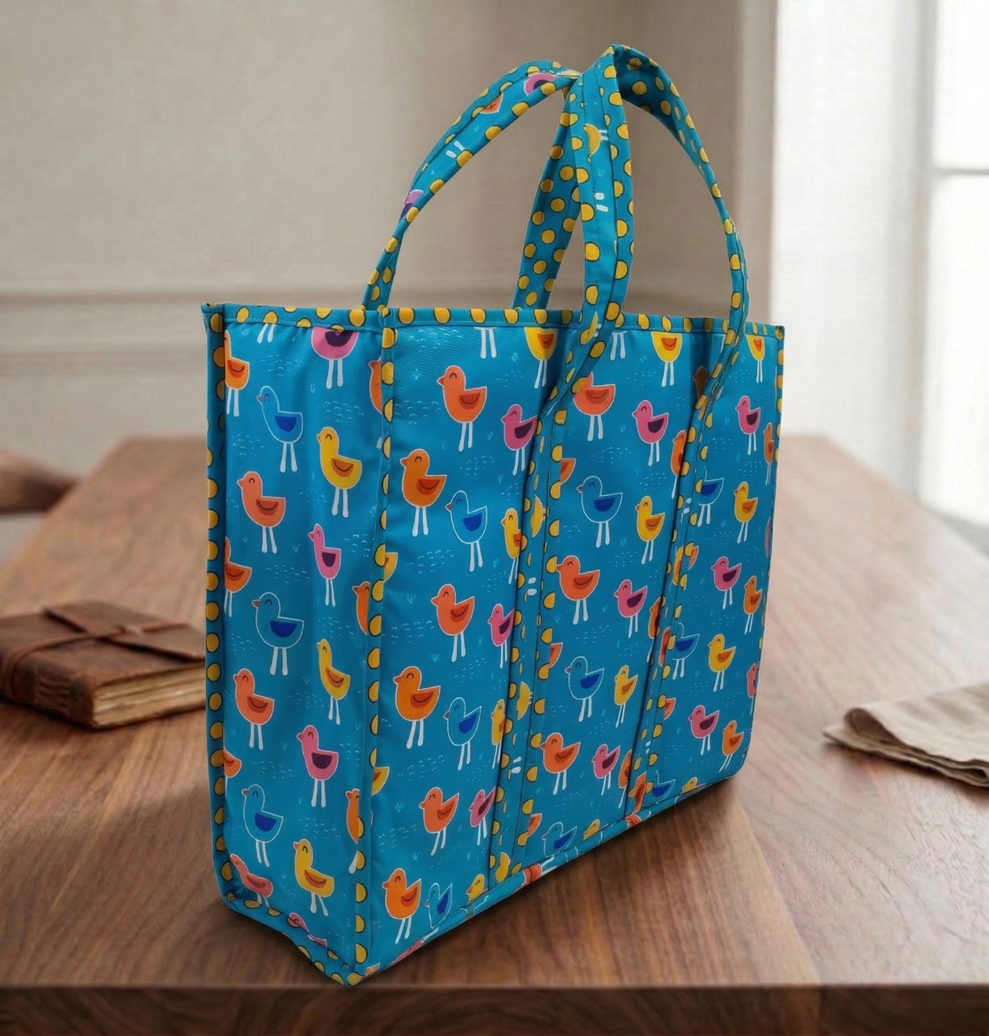 PLAYFUL BIRDS PRINT Everyday Tote