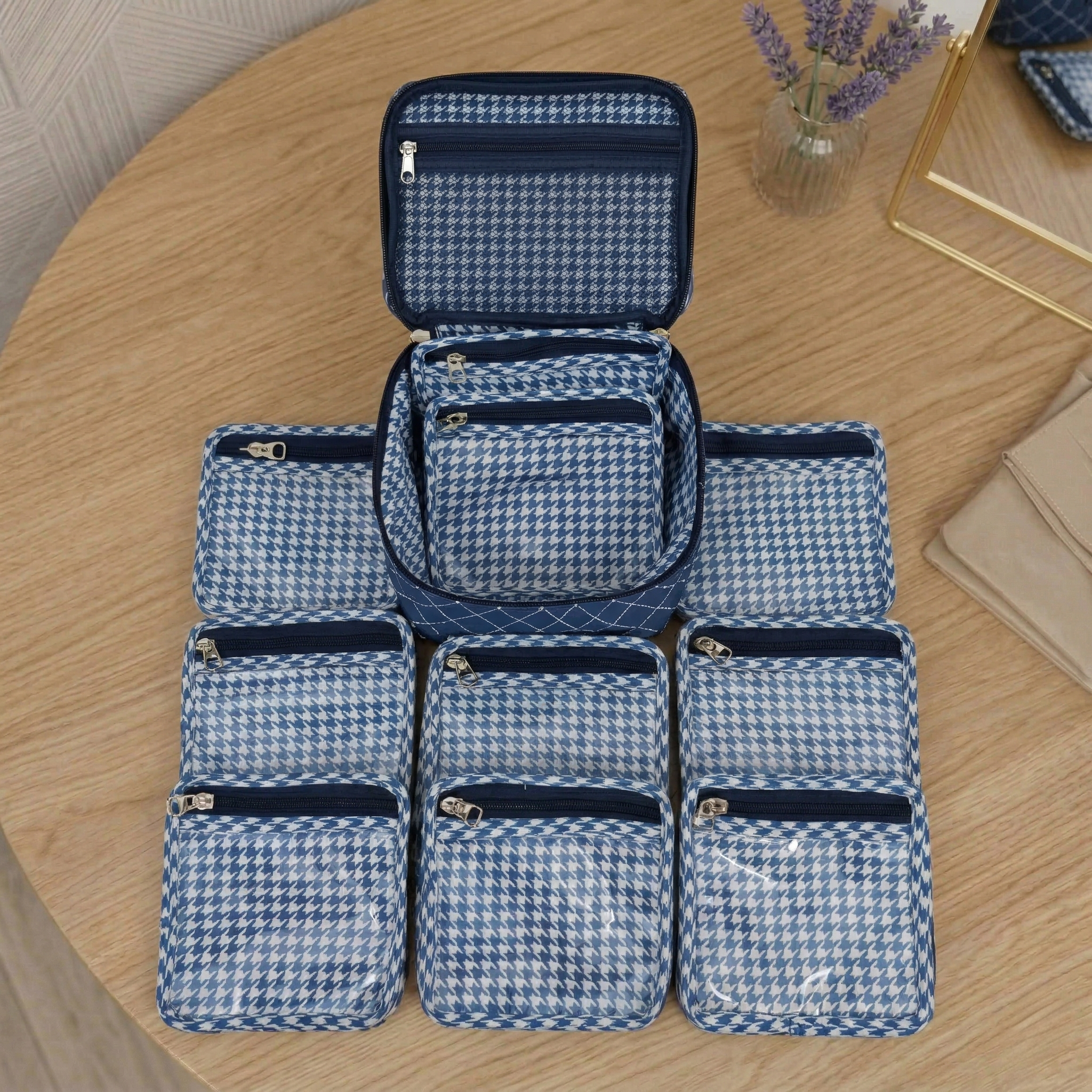 INDIGO MOSAIC PRINT Earring Organizer