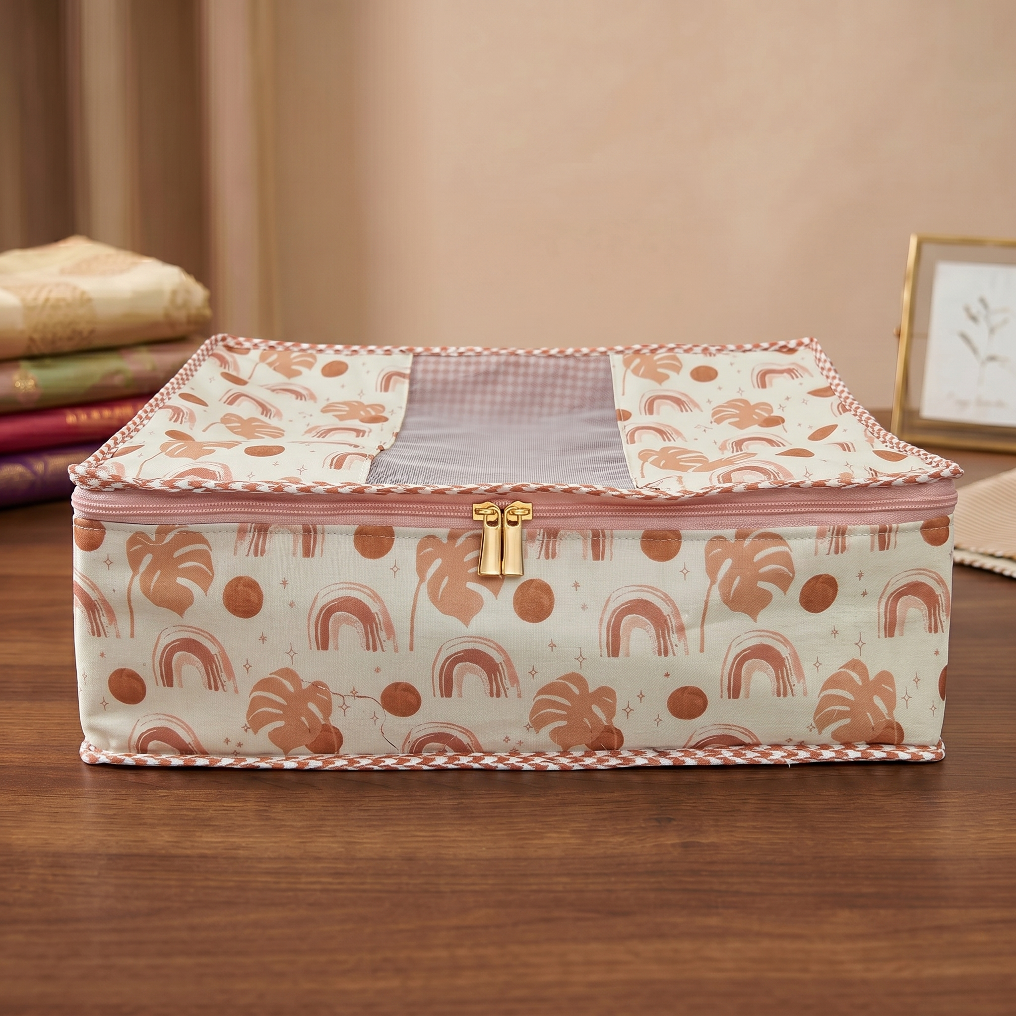 TERRACOTTA RAINBOWS PRINT PRINT GRAND SAREE ORGANIZER