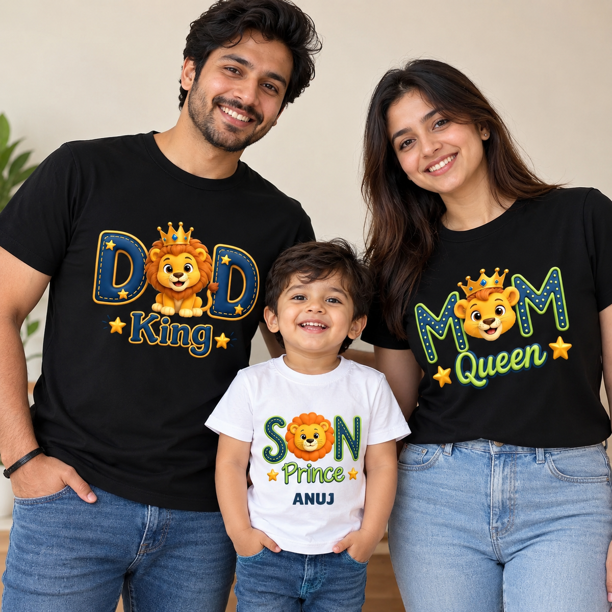 Dad King Mom Queen Kids Combo T-Shirt