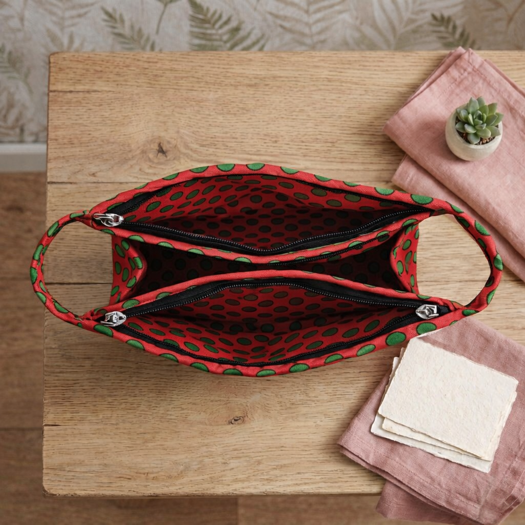 SUMMER MELON PRINT TrioZip Toiletry Bag