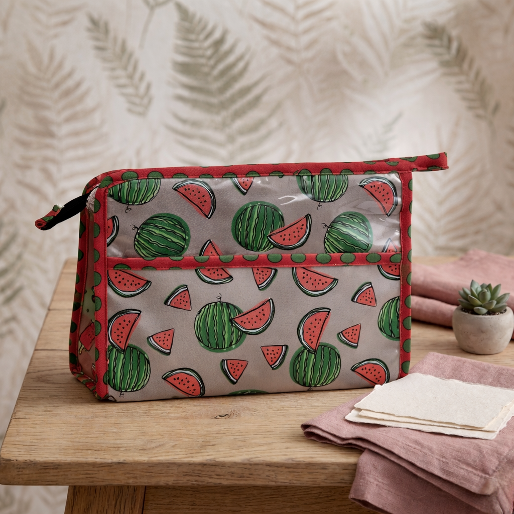 SUMMER MELON PRINT TrioZip Toiletry Bag