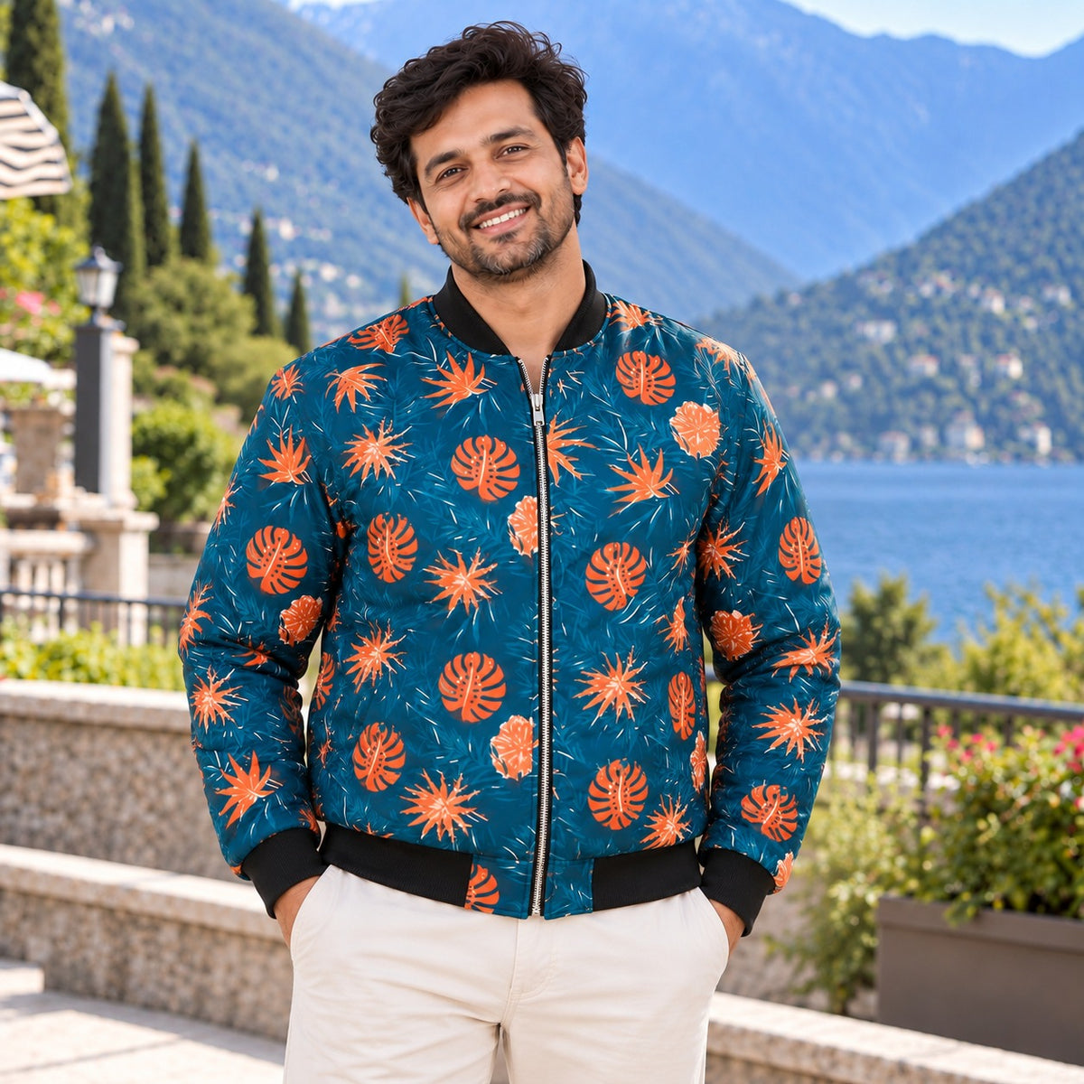 Orange Leaf Family Bomber Jackets