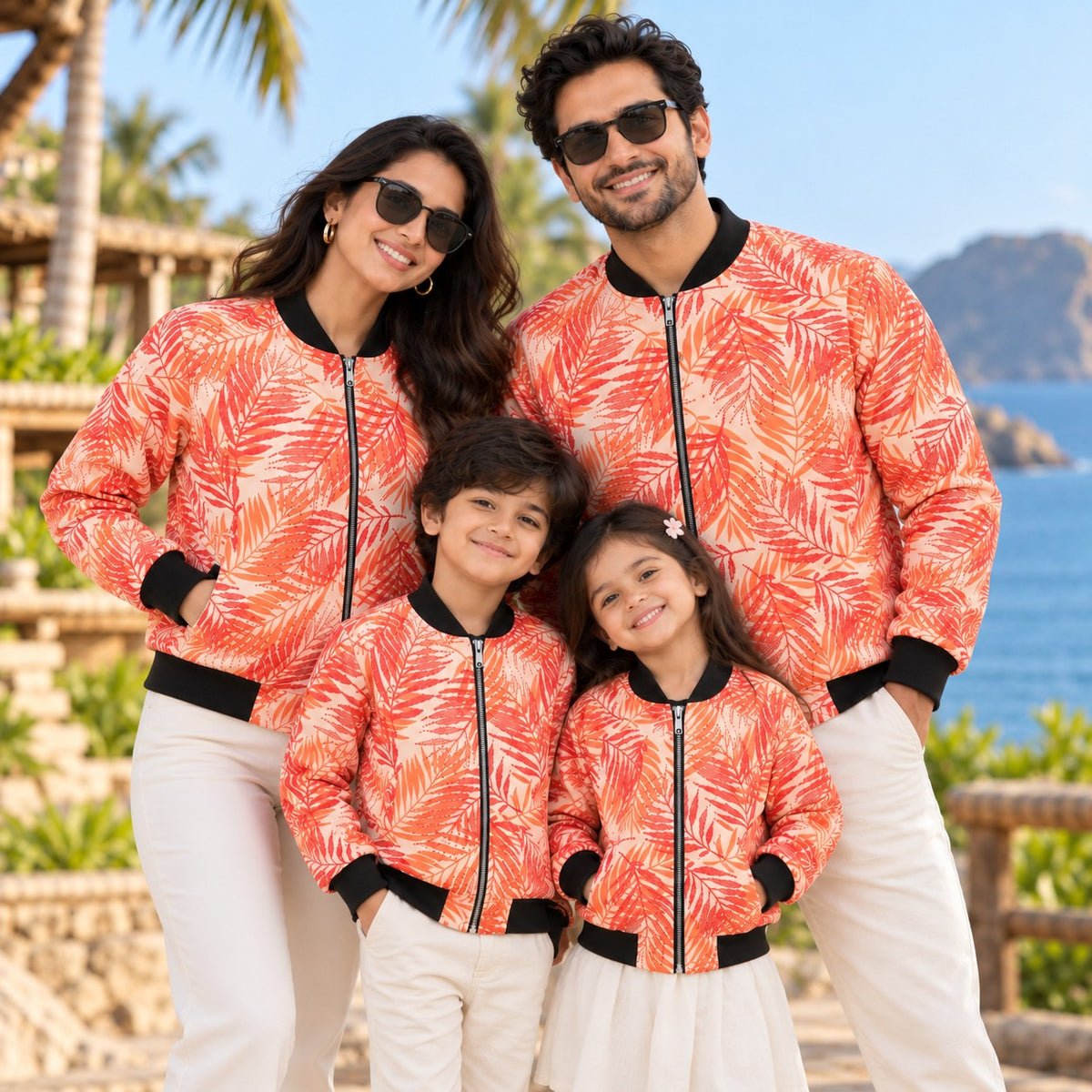 Pastel Fern Family Bomber Jackets