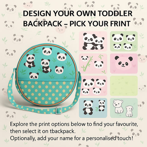 PANDA PRINT  EVERYDAY Toddler Backpack Customiser